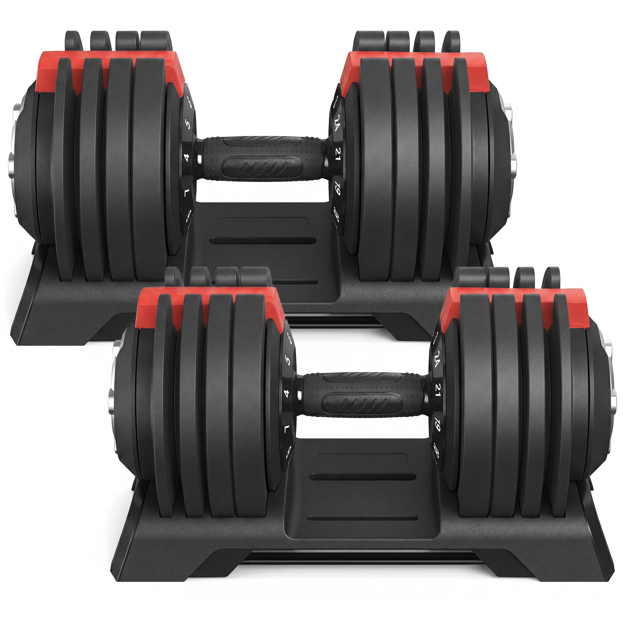 SONGMICS Hantel-Set SONGMICS Kurzhanteln 2er set, Kurzhanteln 2er set, verstellbar, 12-in-1, 3 kg bis 24 kg, mit Ständer