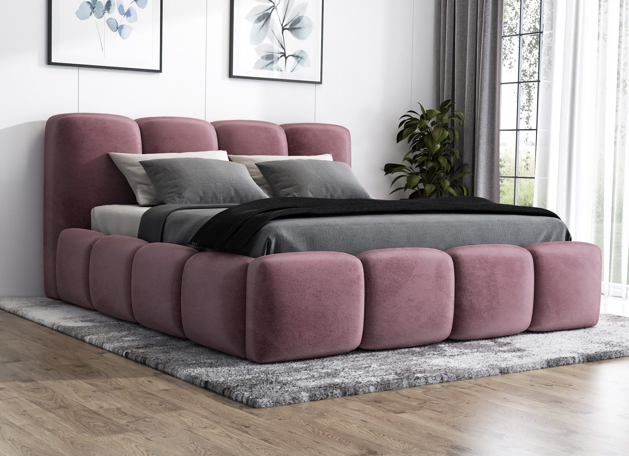 A&J MöbelLand GmbH Polsterbett DANA mit Matratze, Lattenrost und Bettkasten. (Bett mit Kopfteil. Matratze und Lattenrost gratis! Bettkasten mit großem Stauraum. Viele Varianten zur Auswahl – wählen Sie Größe und Farbe!, TOP ANGEBOT), Länge: 220 cm Höhe Kopfteil: 100 cm