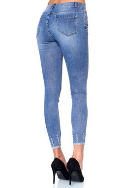 Elara High-waist-Jeans Elara Damen Jeans EL01D2 Blau-54 (7XL) (1-tlg)