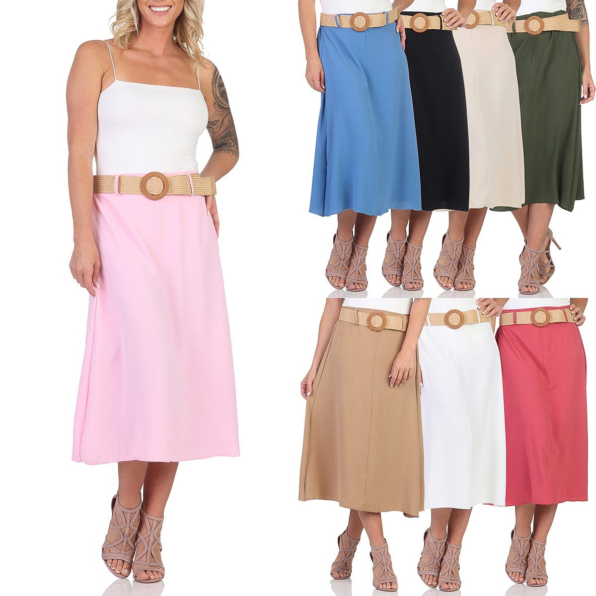 simaranda Sommerrock Damen Rock 2602 34-38 Hellblau
