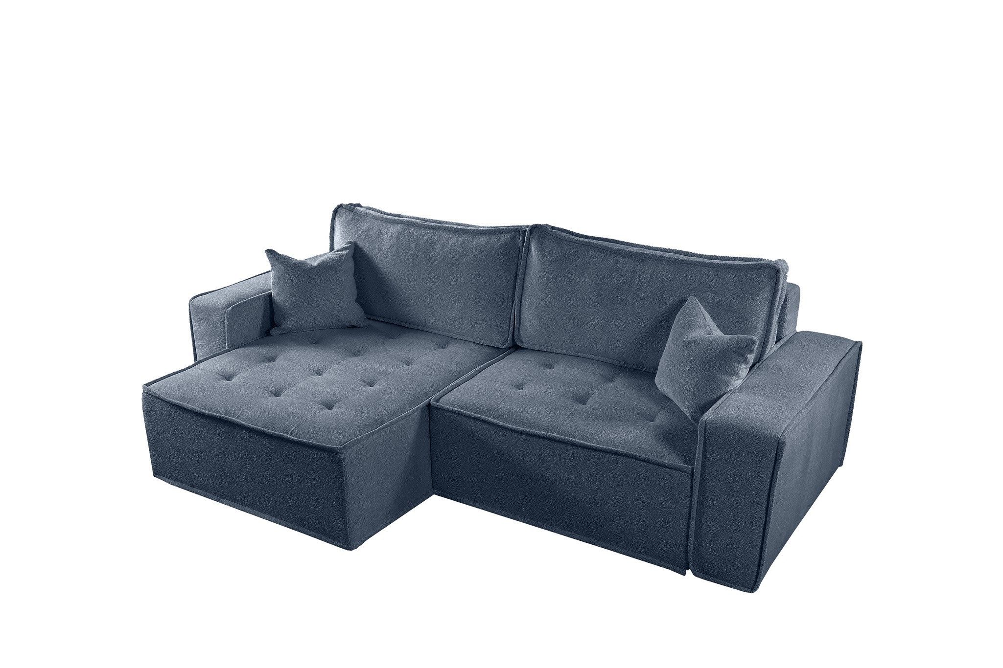 Fun Möbel Ecksofa Schlafsofa FLOSI Stoff Raven, inkl. Schlaffunktion, inkl. Bettkasten