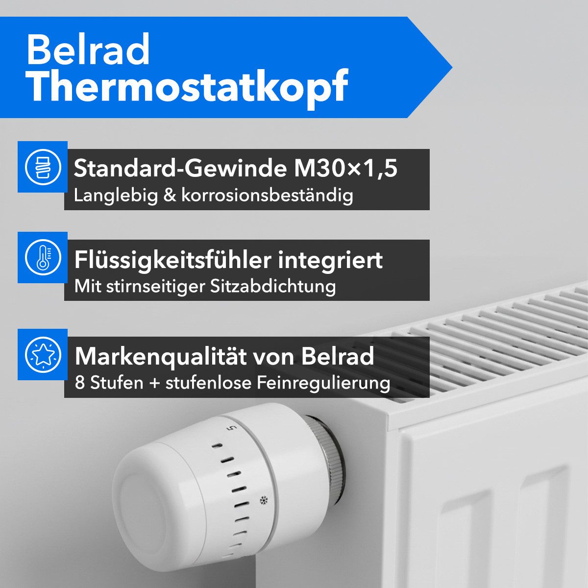 Belrad Heizkörper Thermostat BLR213, M30 x günstig online kaufen