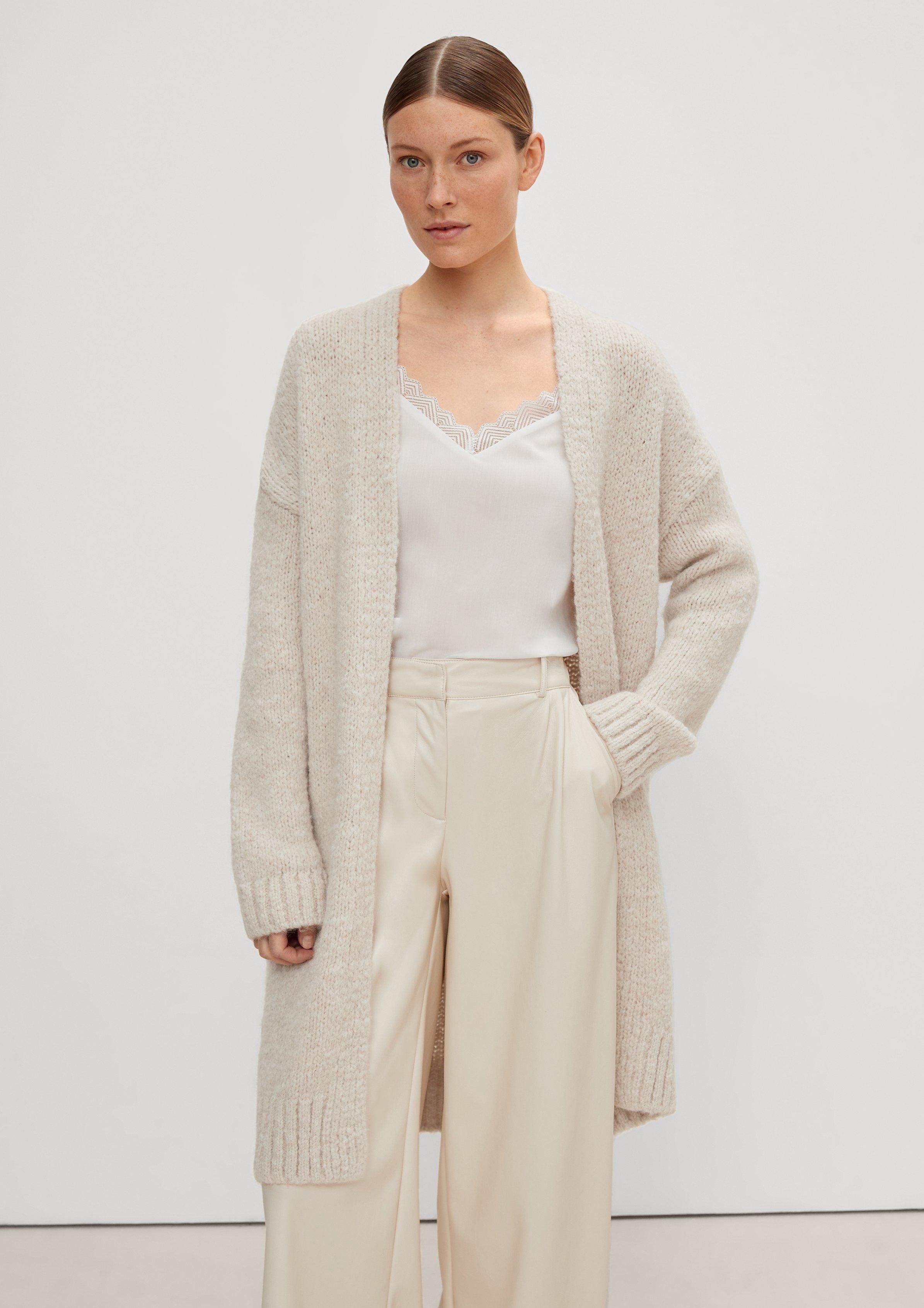 Comma Strickjacke Strickcardigan aus Alpakamix günstig online kaufen