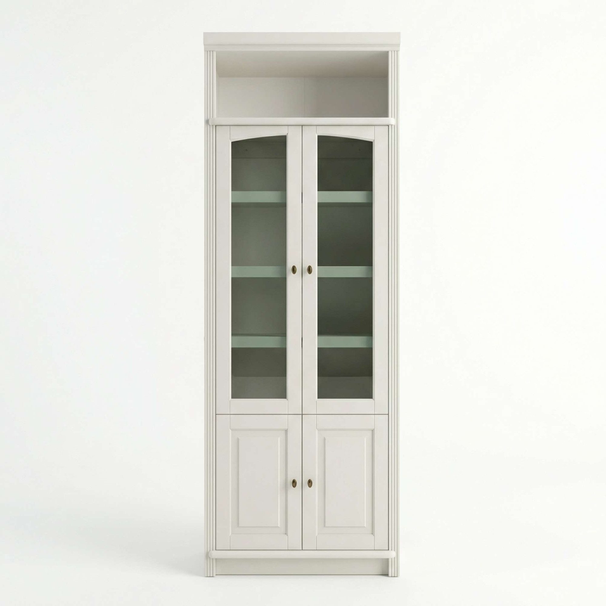 OTTO home Vitrine Soeren Regal mit 2 Glastüren und 2 Holztüren, B/TH: 80/29/220 cm Kiefer FSC®-zertifiziert, 1 offenes Fach, 6 Fächer hinter den Türen – Bild 5 von 5