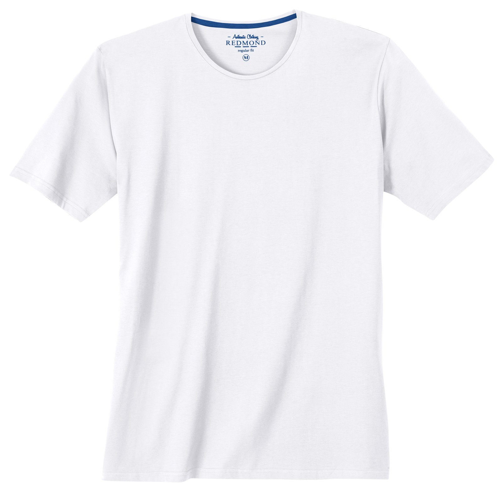 Redmond Rundhalsshirt Übergrößen Rundhals Basic T-Shirt weiß Redmond