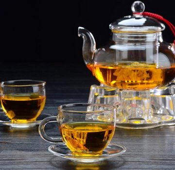 Dimono Tasse Tee & Kaffeetassen Set; 80 ml Fassungsvermögen, Borosilikatglas, Espresso Gläser & Untertasse