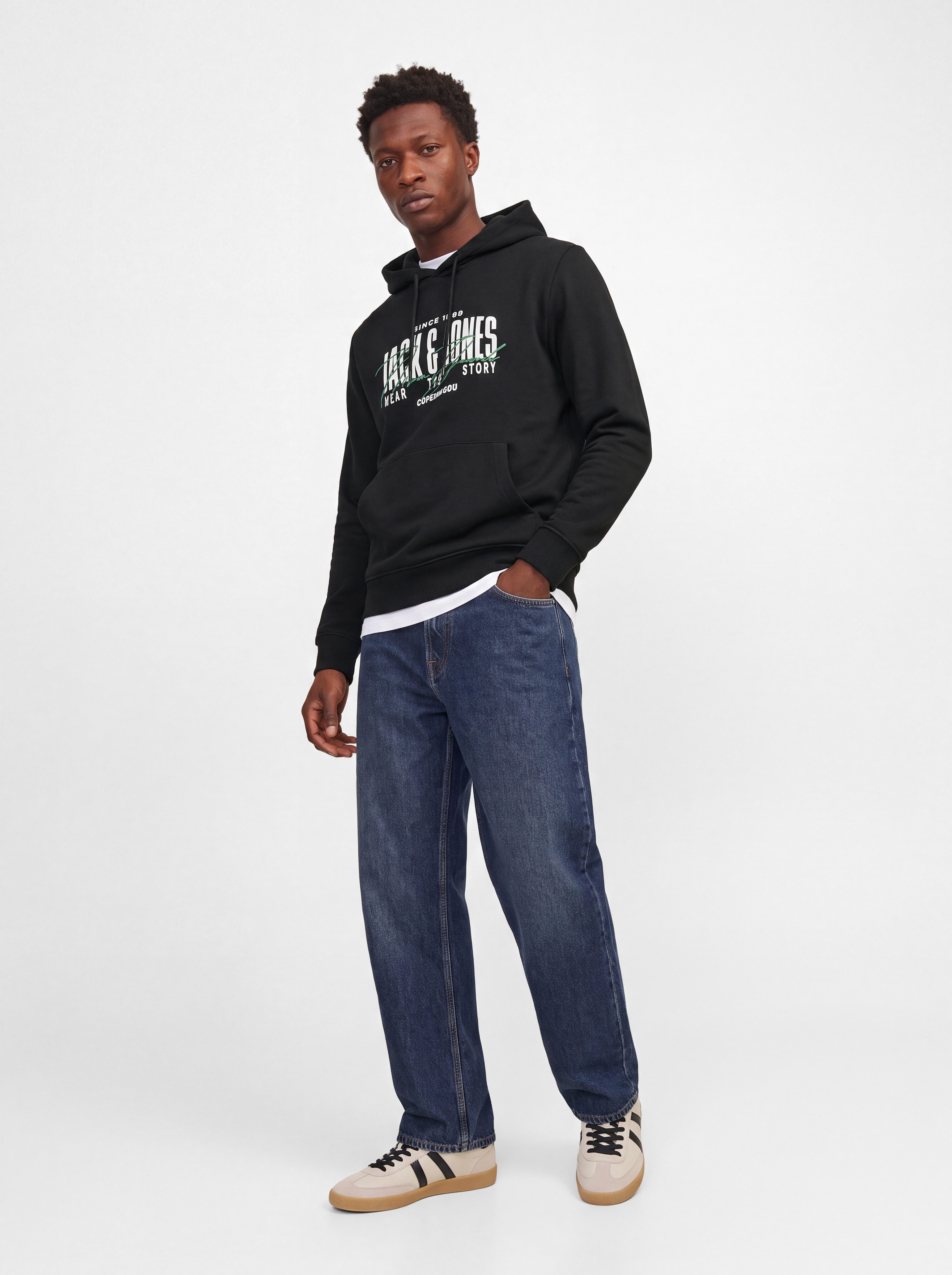 Jack & Jones Kapuzensweatshirt JJAERO SWEAT HOOD Materialmix, regular fit – Bild 3 von 5