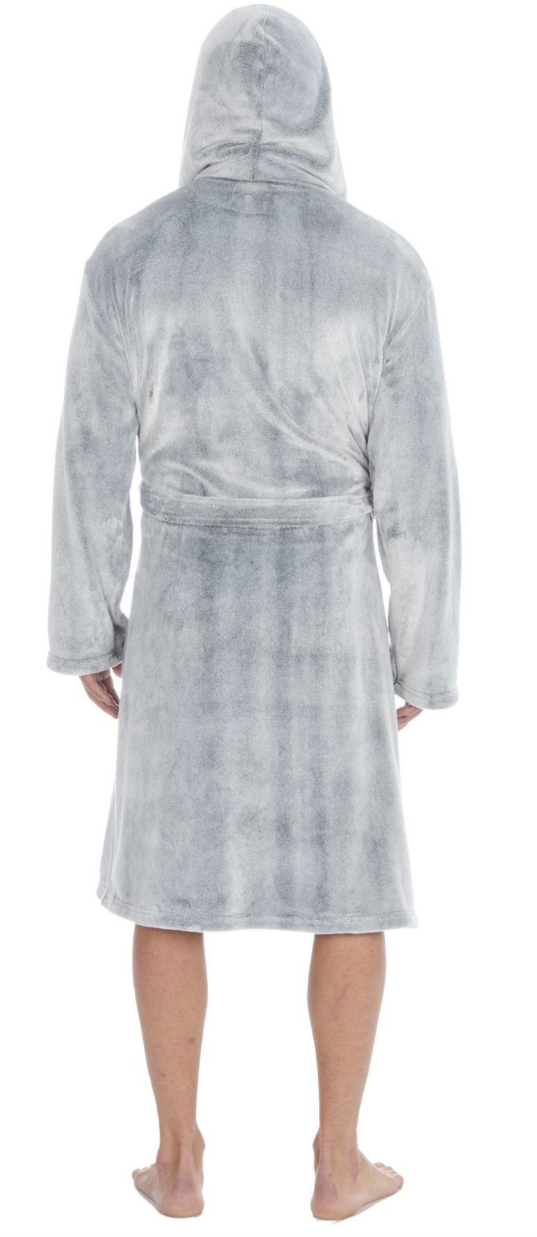 Badekönig Herrenbademantel Mikrofaser, Kapuze, Gürtel, Langform günstig online kaufen