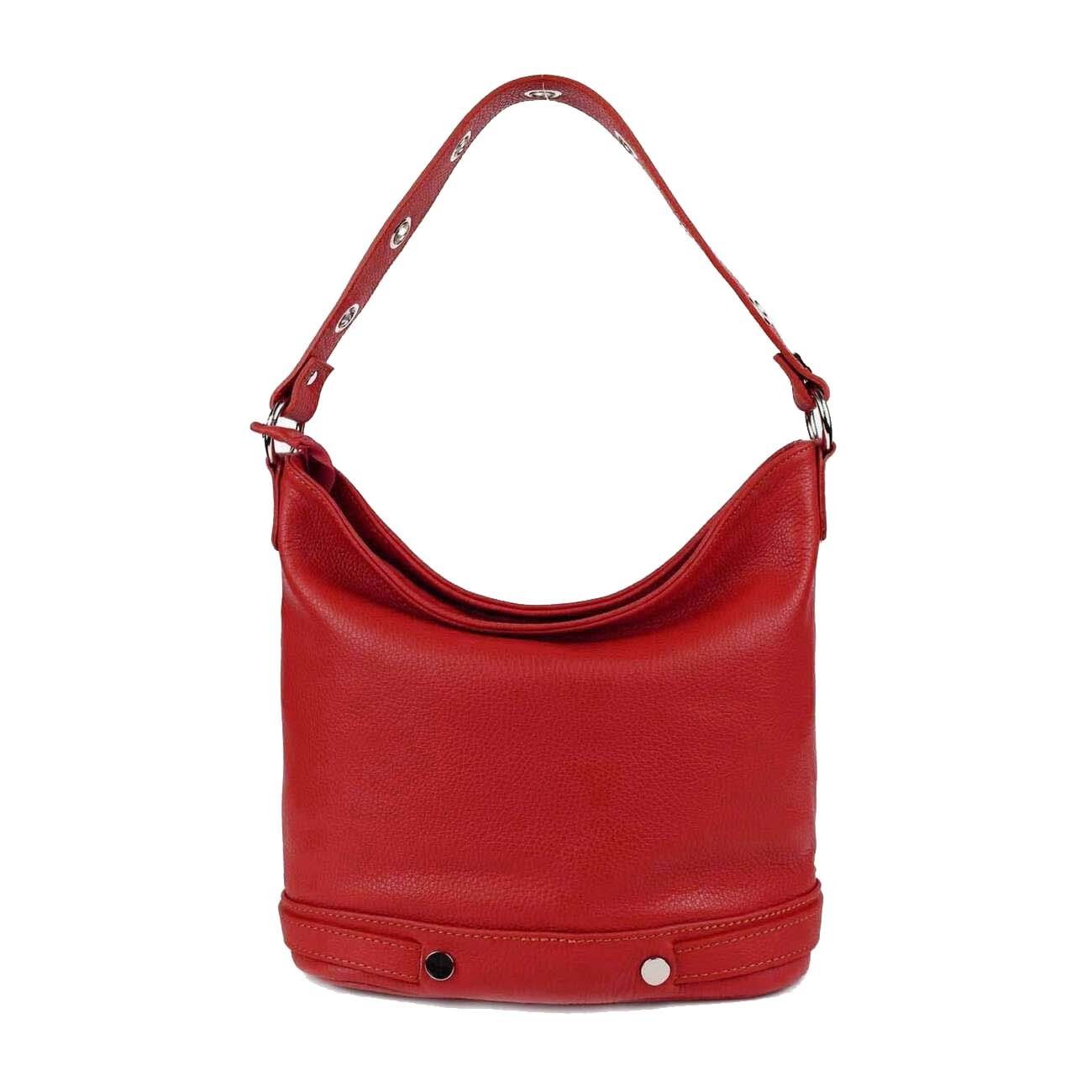 Schultertasche Made in Italy Damen Leder Shopper Hobo Bag
