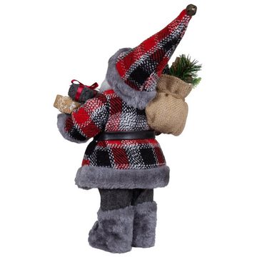 Christmas Paradise Weihnachtsmann Finn, 4 Größen (30-80cm) (Deko Figur, 1 St), grau-rot