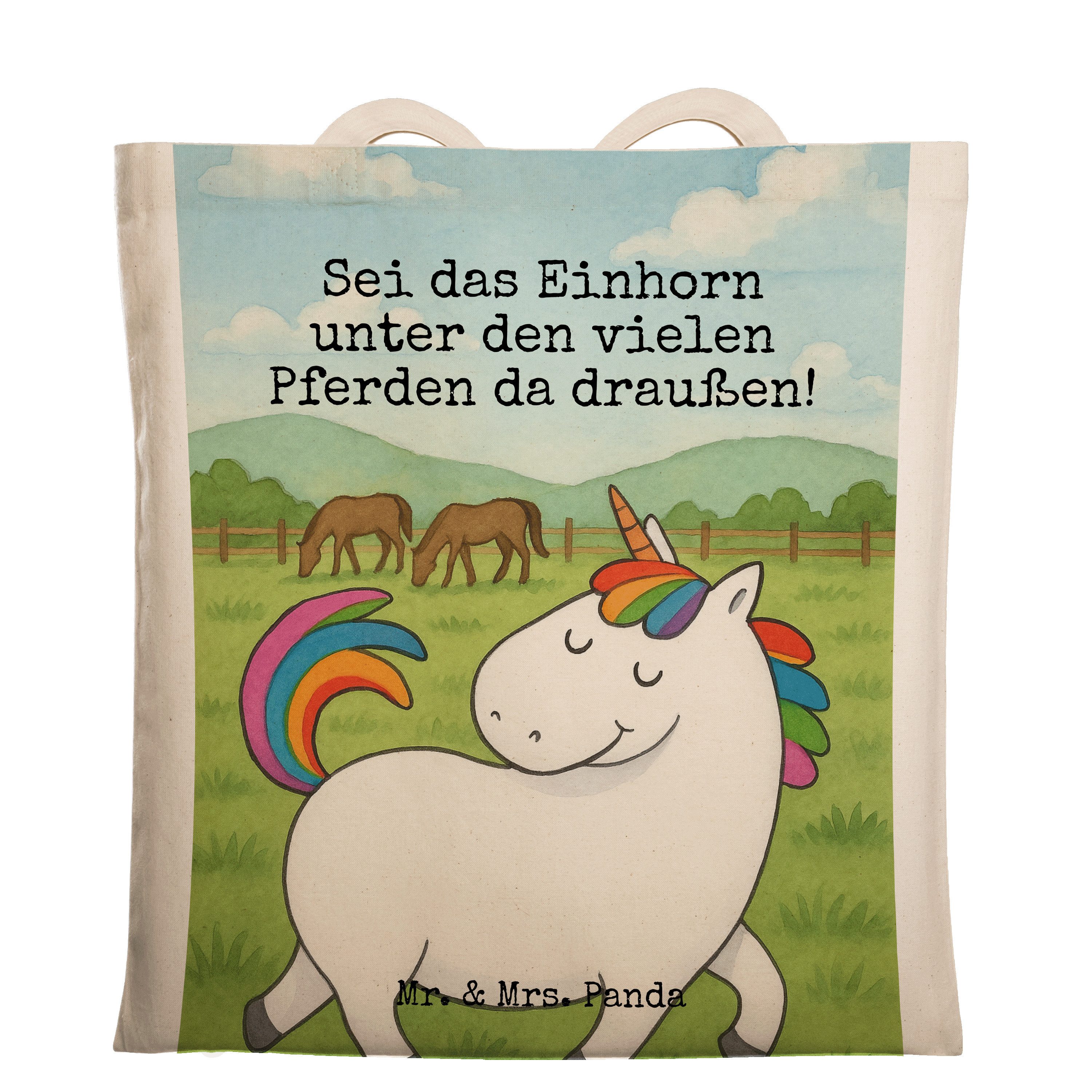 Tragetasche Einhorn Stolzieren Design, Stoffbeutel, Weiß, Tasche, Shopping, Freun