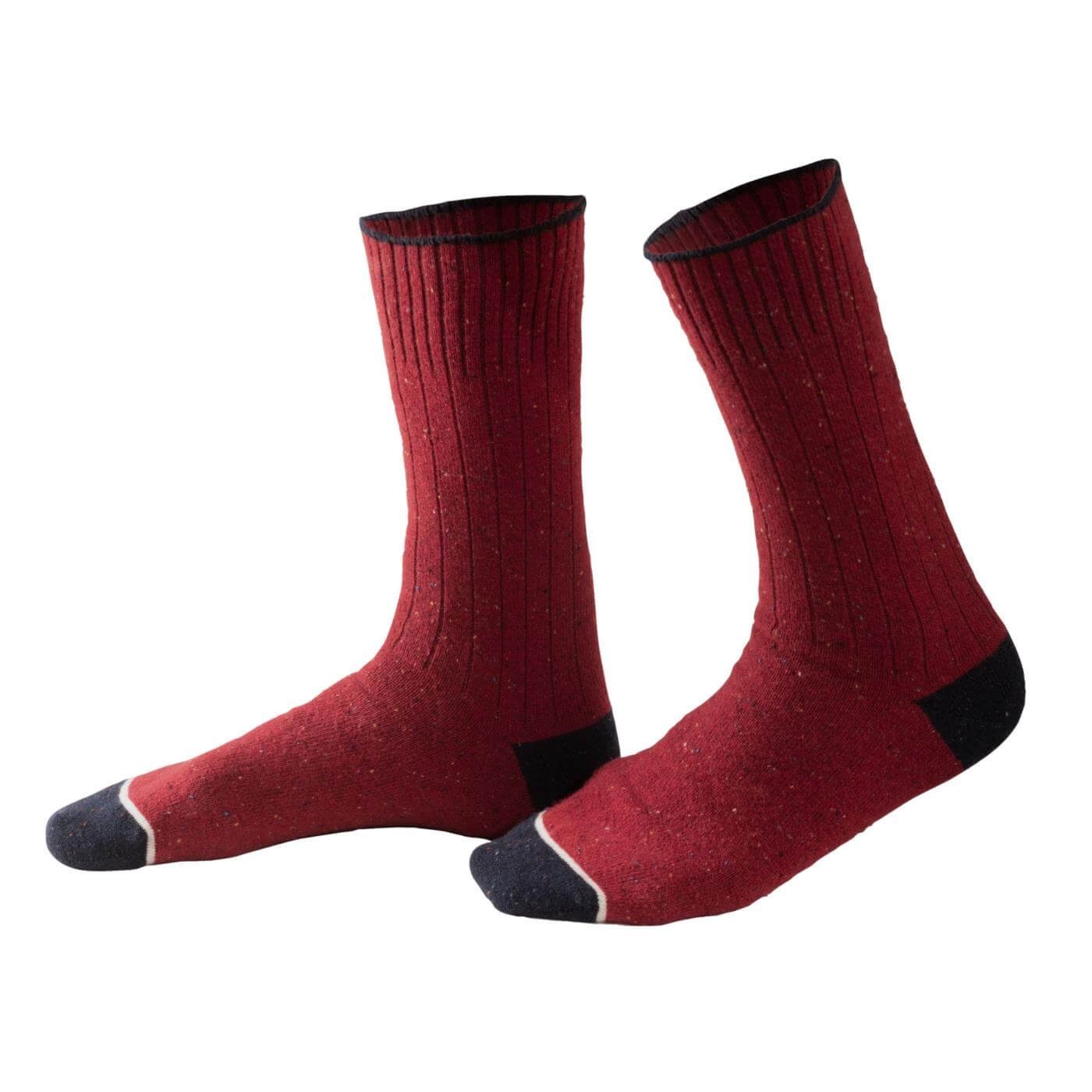 LIVING CRAFTS Socken LORIN Natürliches Tweed-Wollgarn Lava