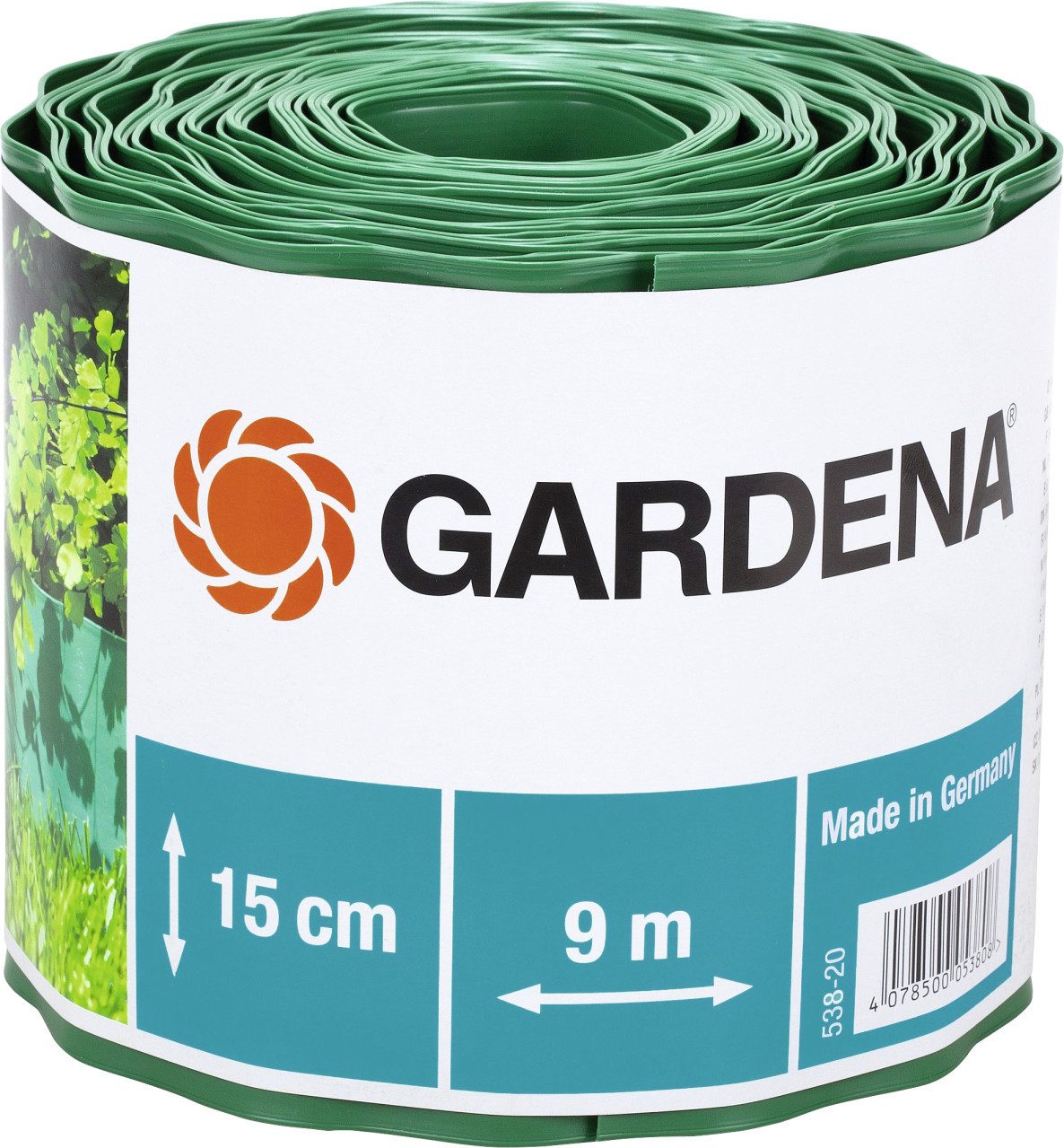 GARDENA Rasenkante Gardena Beeteinfassung grün 9 m x 15 cm