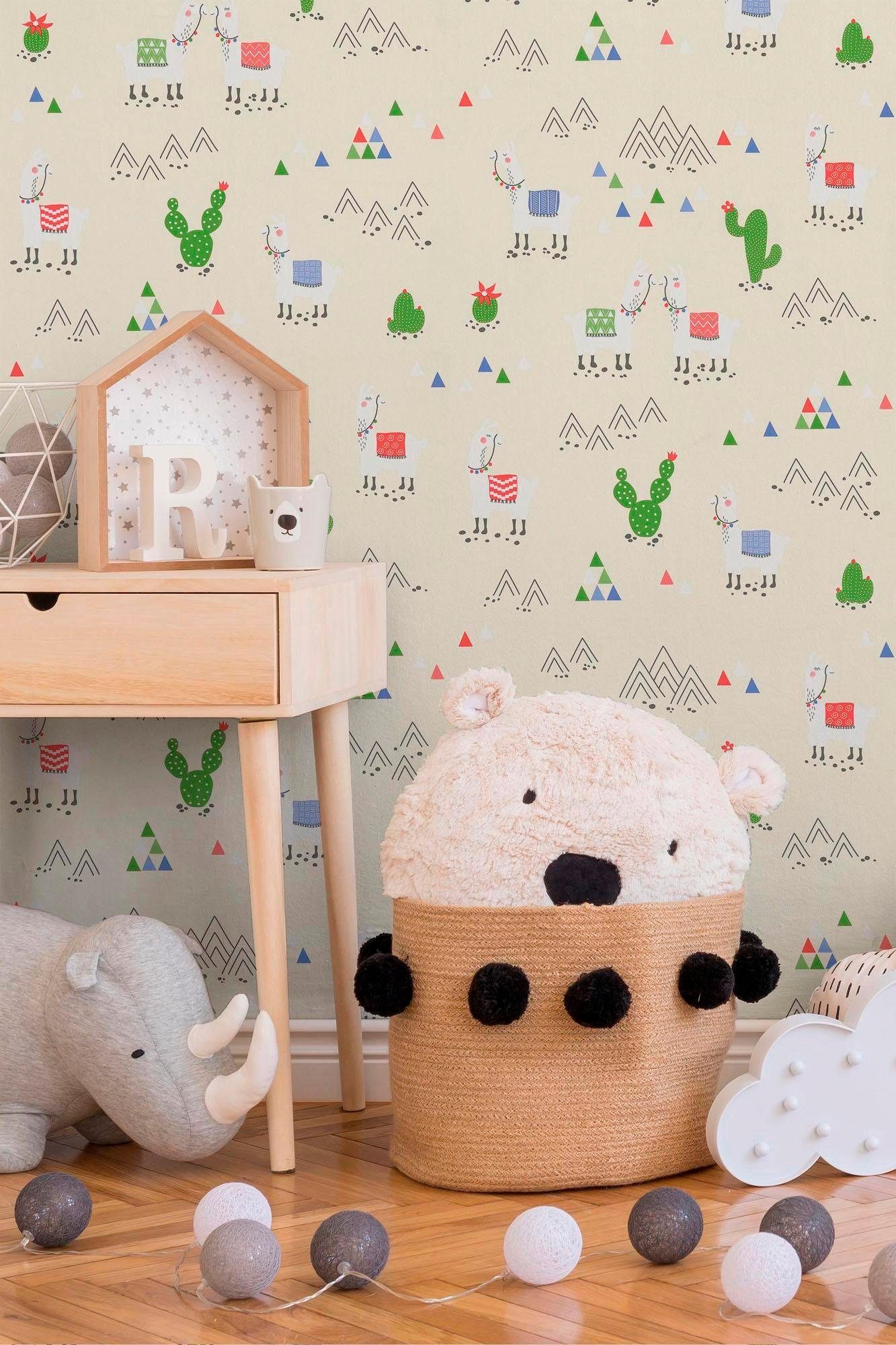 walls Girls, Vliestapete creme Création Boys & Kinderzimmertapete living glatt, A.S.