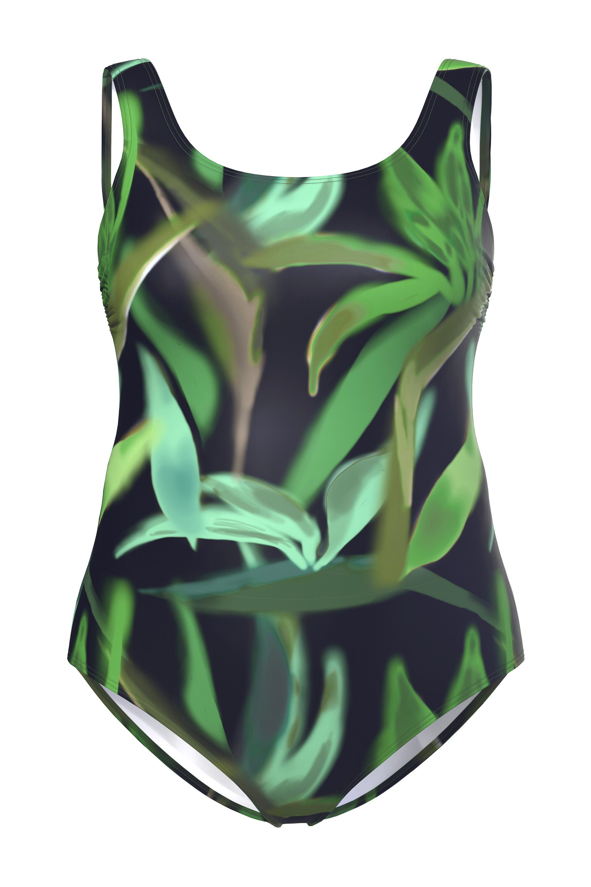 Ulla Popken Badeanzug Badeanzug ohne Softcups Rundhalsausschnitt günstig online kaufen