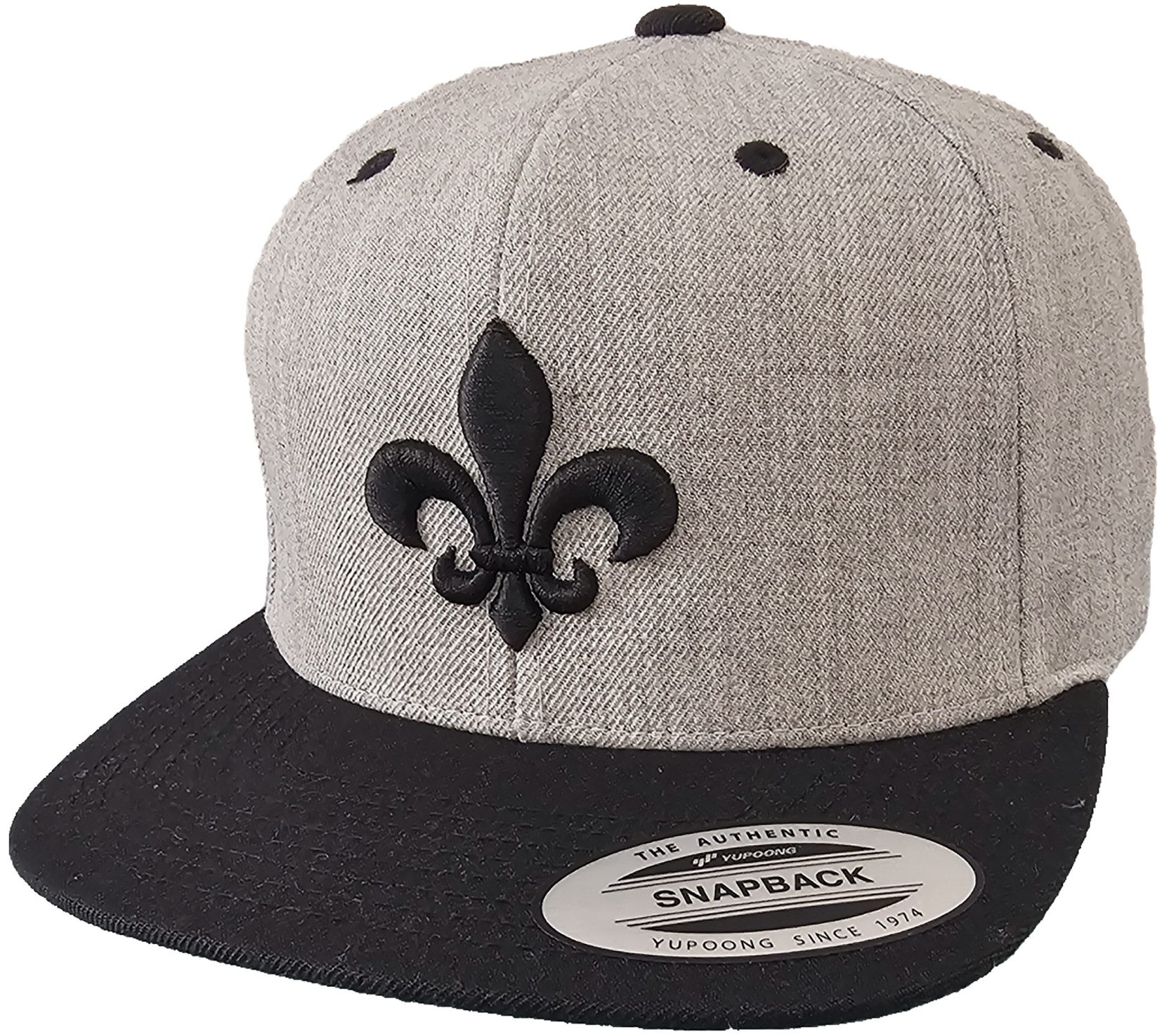 Baddery Snapback Cap Flexfit : Fleur de Lis - Herren Damen Jugendliche, 3D-Stick, One Size Einheitsgröße, Snapback-Verschluss