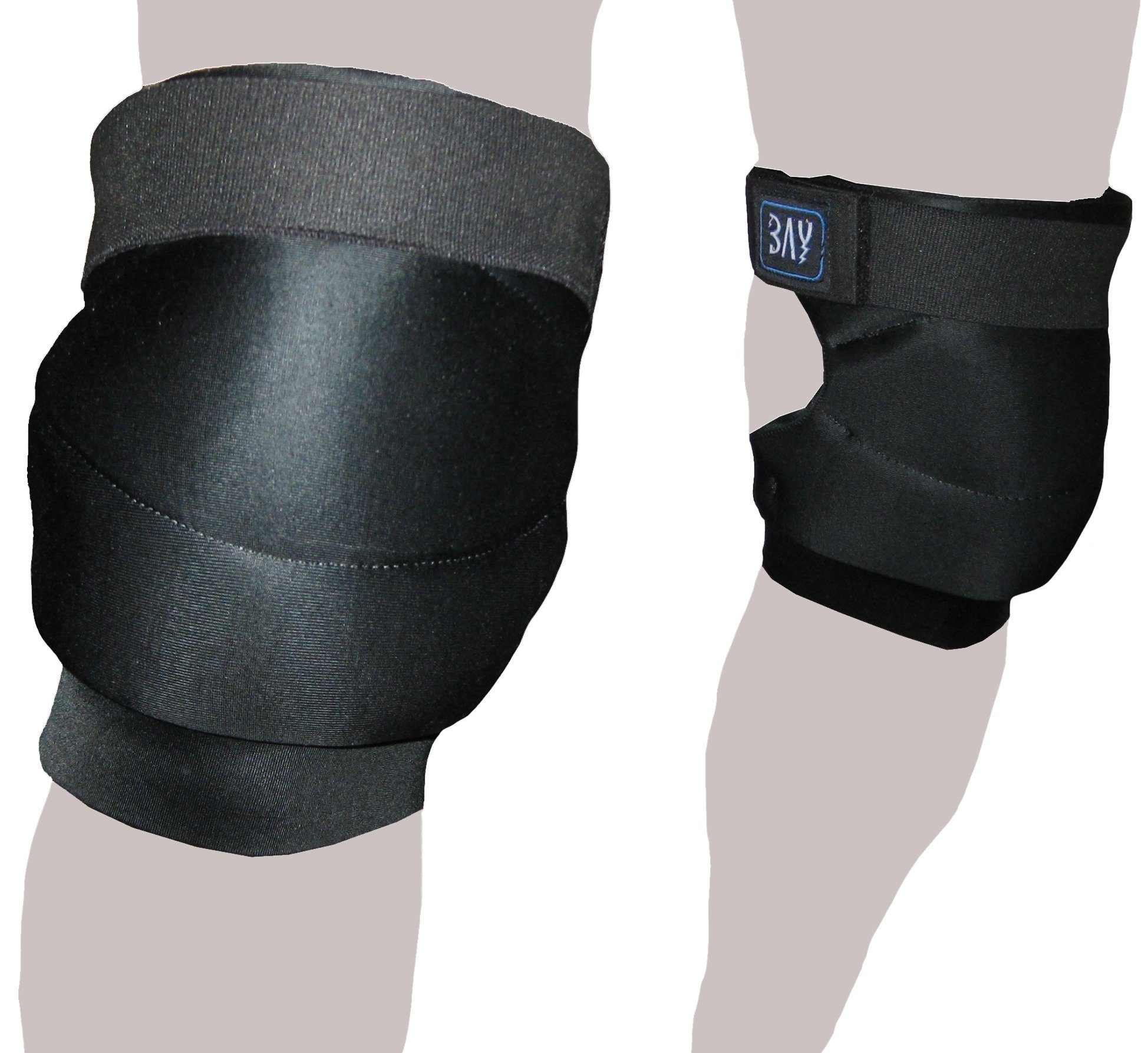 BAY-Sports Knieprotektor Knieschutz MMA Knieschoner Schützer Kniebandagen Sport schwarz, Move Knieschützer mit Klettverschluss