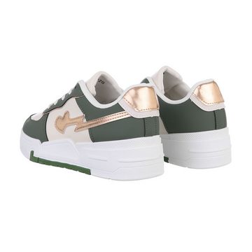 Ital-Design Damen Low-Top Freizeit Sneaker (86188034) Keilabsatz/Wedge Sneakers Low in Weiß