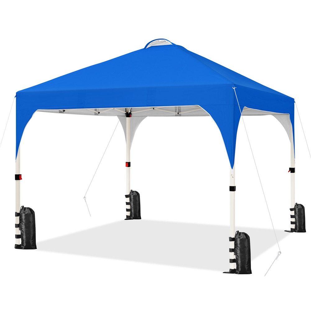 Yaheetech Faltpavillon 2,4x2,4m / 3x3m, mit 0 Seitenteilen, Pop up Pavillon Gartenpavillon mit Tragetasche, höhenverstellbar