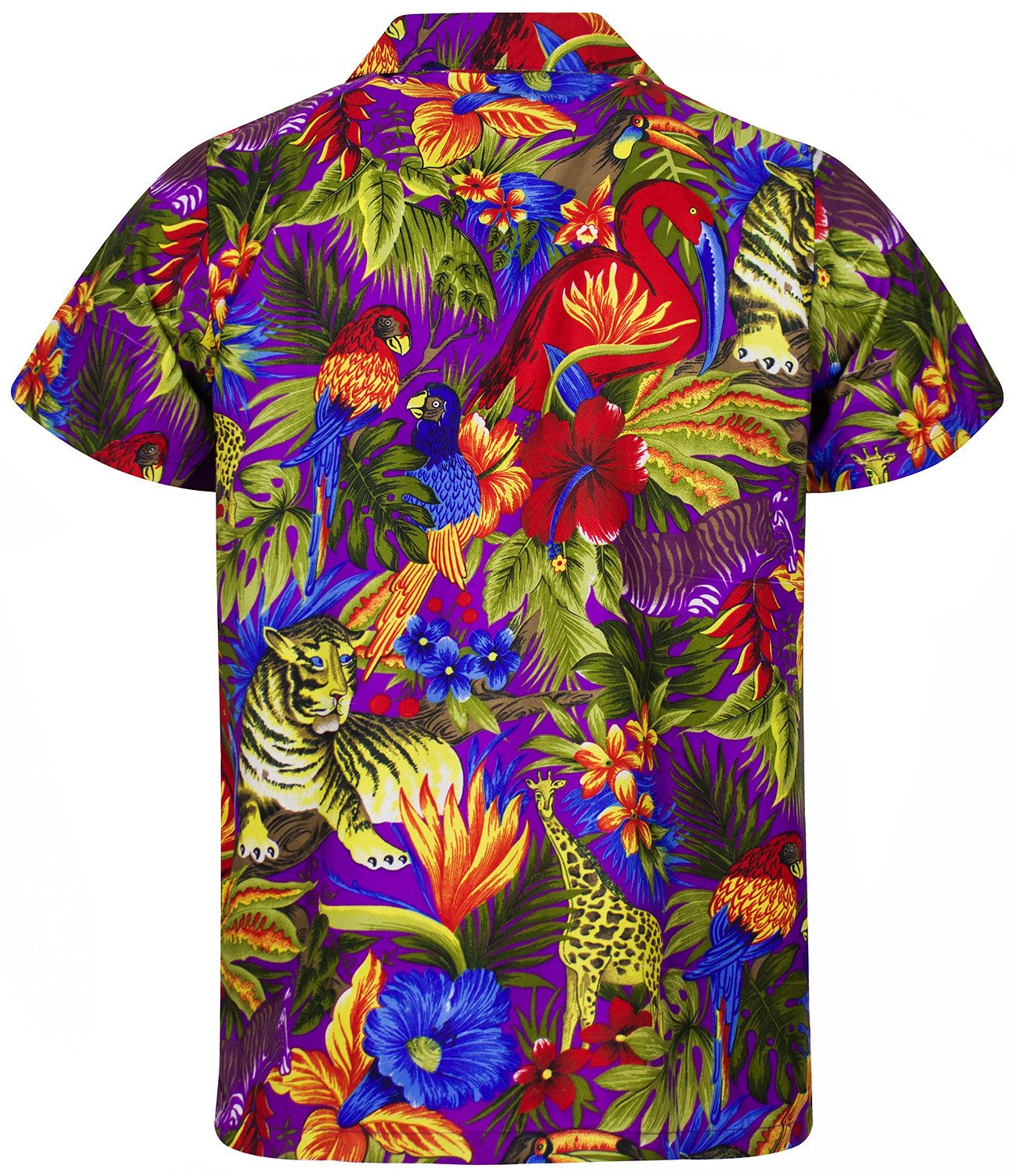 King Kameha Hawaiihemd Jungle Funky Hawaii-Hemd Herren Kurzarm Front-Tasche günstig online kaufen