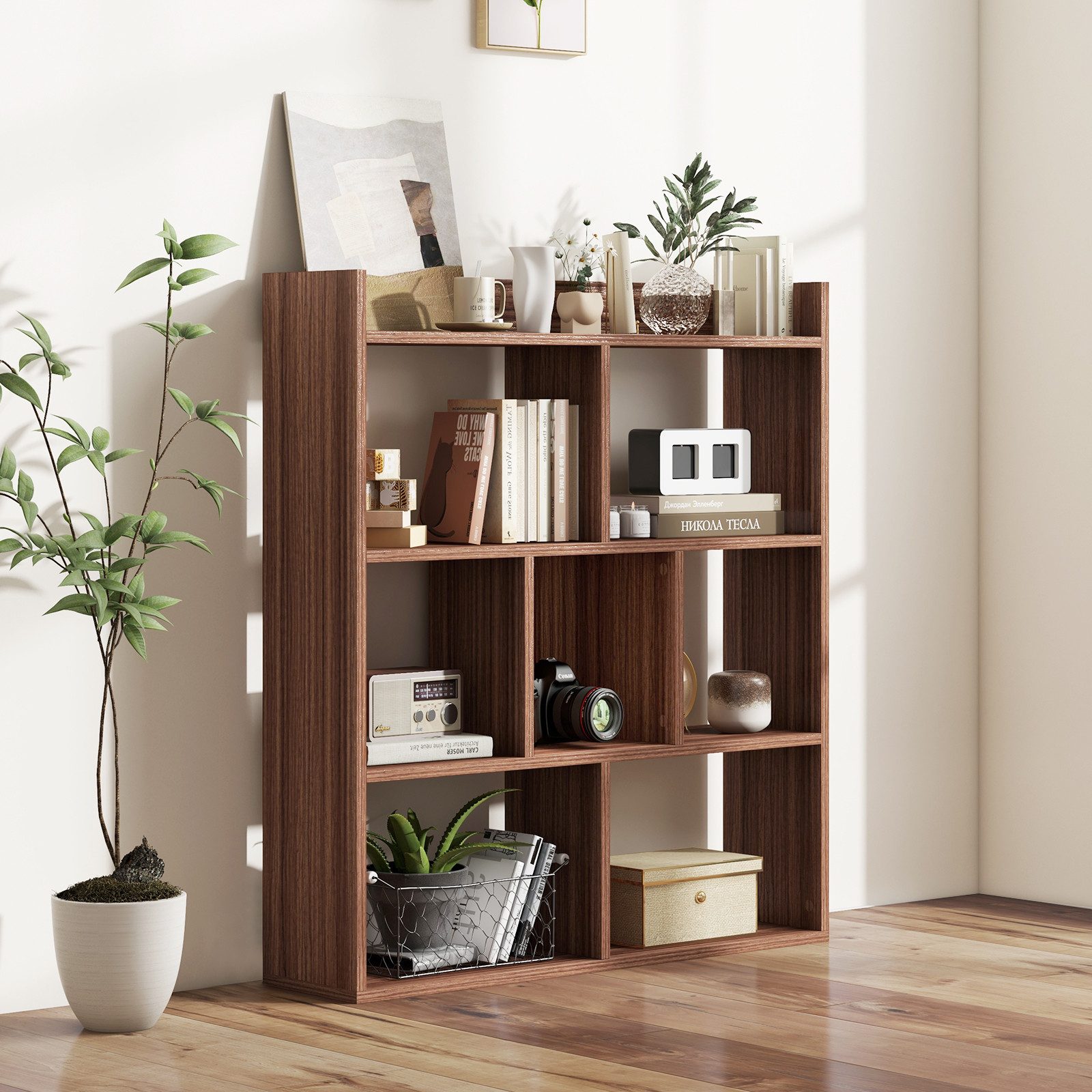 KOMFOTTEU Bücherregal, Würfelregal mit 7 Fächern günstig online kaufen