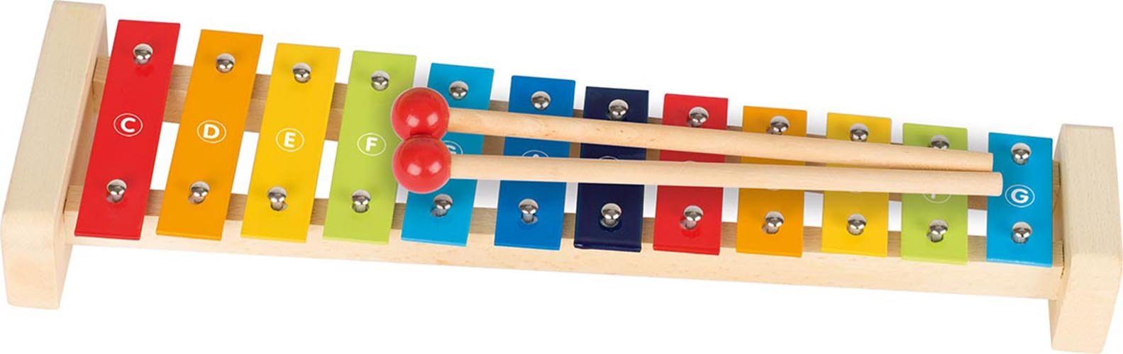 Spielzeug-Musikinstrument Xylophon mit Notenheft