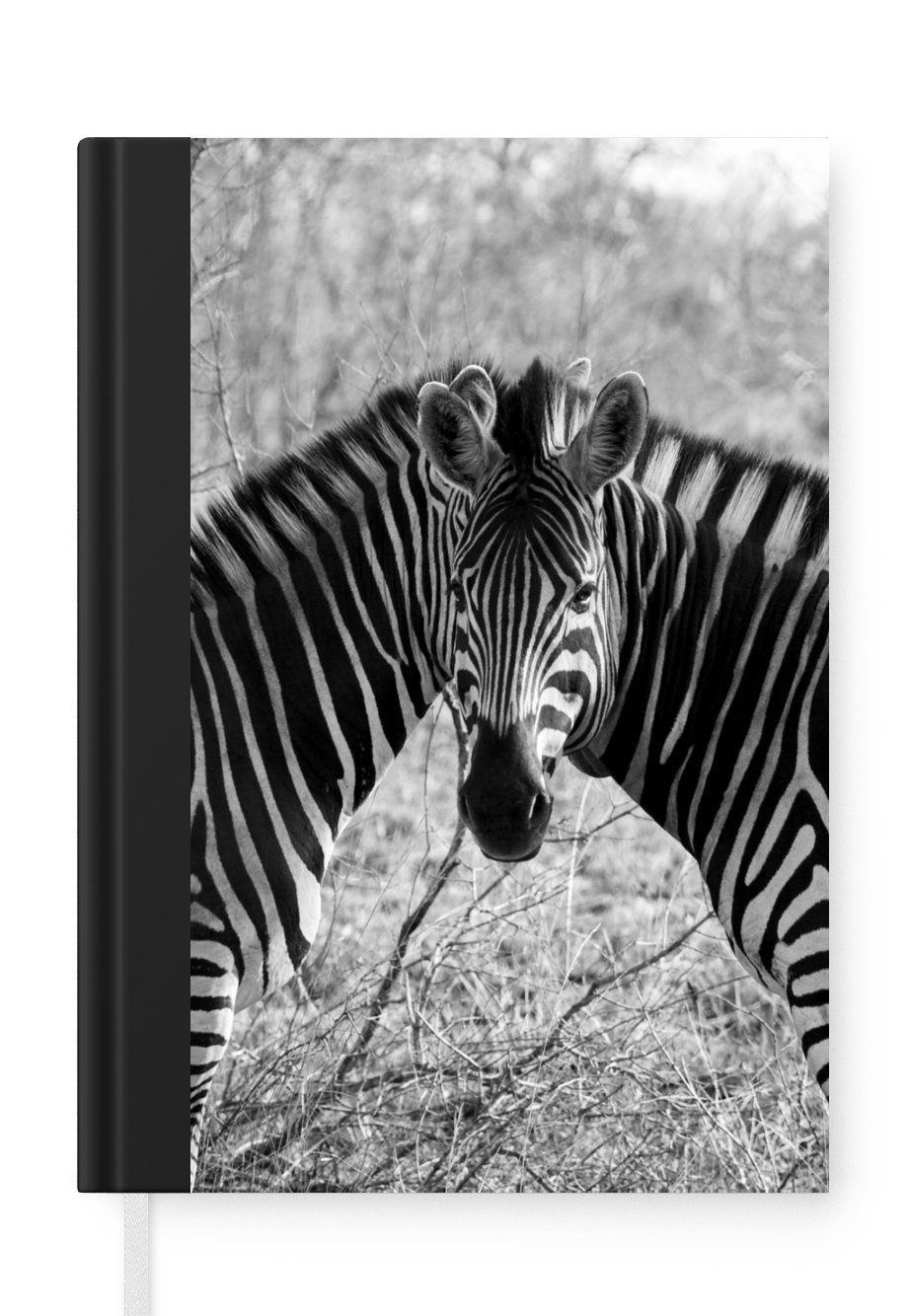 MuchoWow Notizbuch Zwei Zebras, Merkzettel, Seiten, Notizheft, A5, Haushaltsbuch 98 Tagebuch, Journal