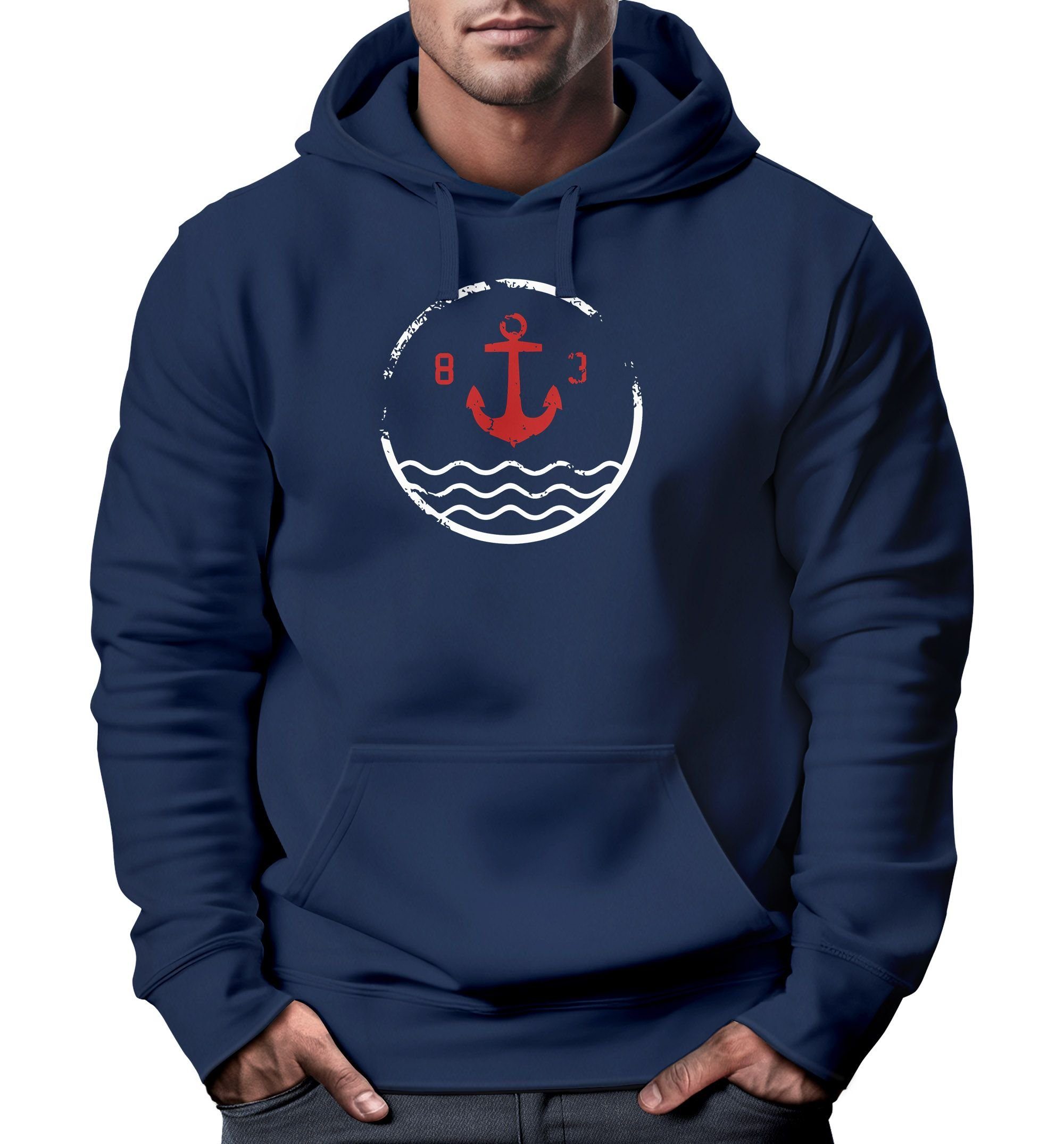 Hoodie Hoodie Herren Anker Vintage Kapuzen-Pullover Männer