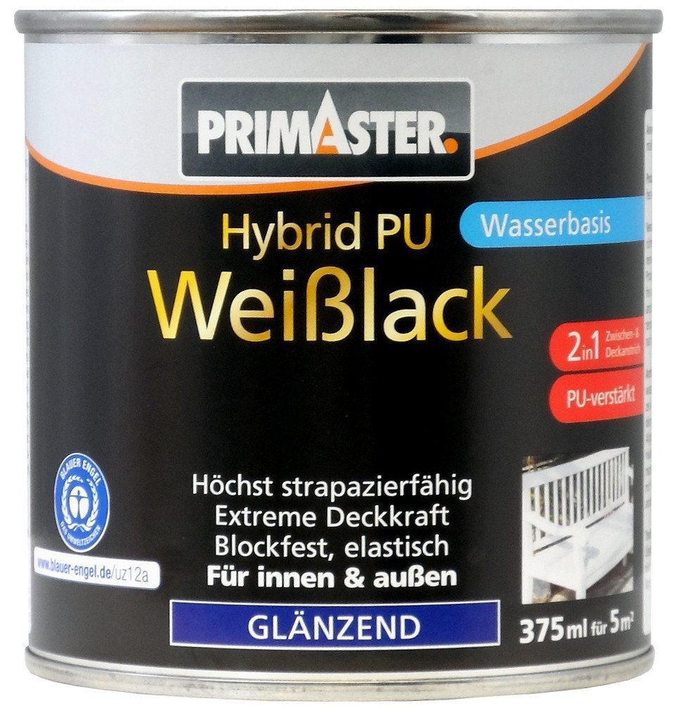 Weißlack Primaster Hybrid-PU-Weißlack 375 ml glänzend