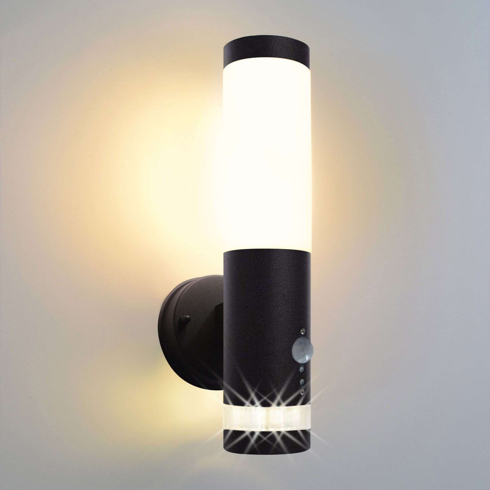 Maxkomfort Außen-Wandleuchte 232A2-BK, LED-Ring mit Bewegungsmelder, ohne L günstig online kaufen