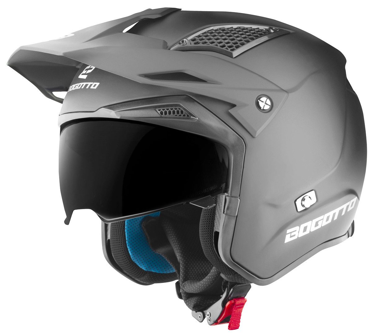 Bogotto Motorradhelm Radic 22.06 Helm, herausnehmbares Innenfutter,integriertes Sonnenvisier