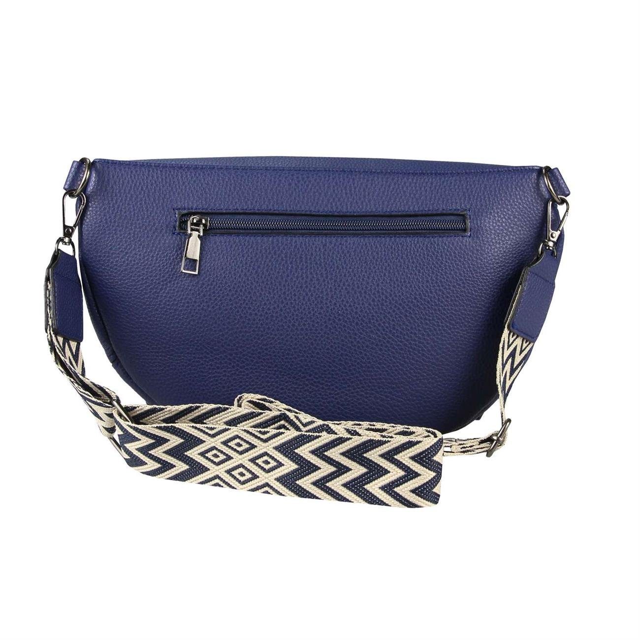 CrossOver, Umhängetasche Brusttasche, Dunkelblau Gewicht Gürteltasche Bauchtasche Bodybag ITALYSHOP24 Crossbody, Taschengurt, Hüfttasche, Damen Schultertasche leicht Muster