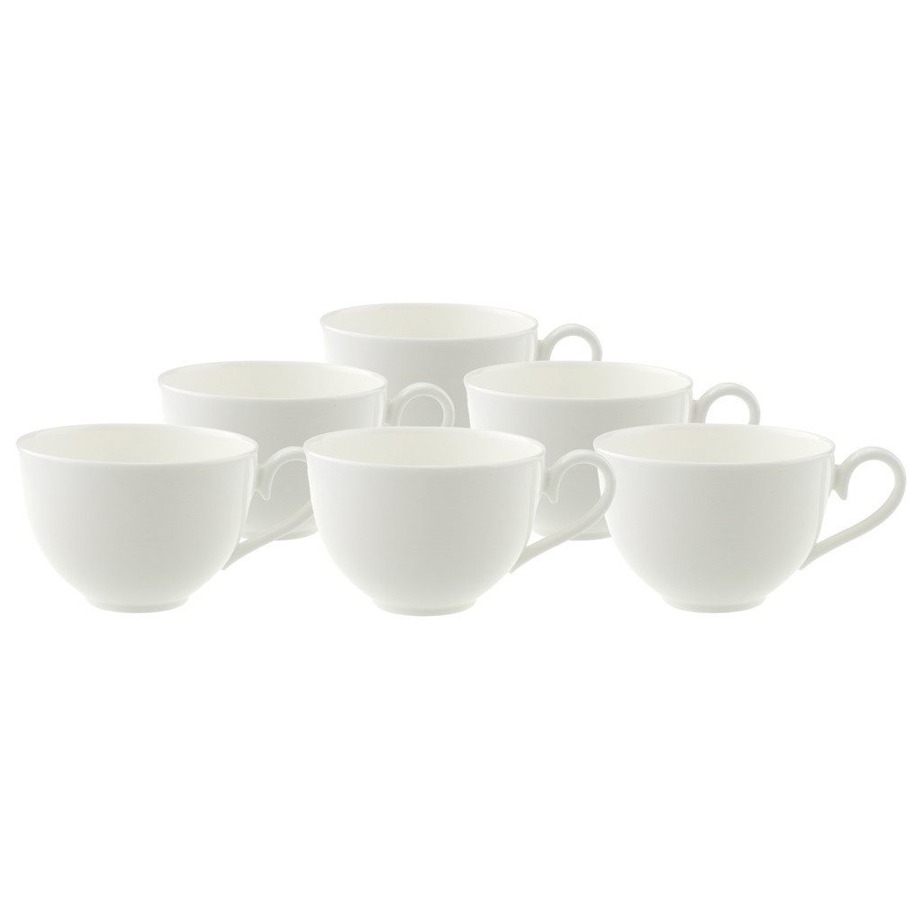 Villeroy & Boch Tasse Royal Kaffeetasse, 200 ml, 6 Stück, weiß, 6-tlg., Porzellan, Premium Bone Porcelain, mikrow.- & spülm.sicher, Made in Germany
