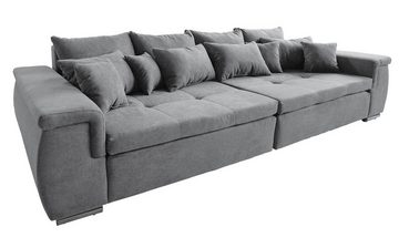 DELIFE Big-Sofa Navin, Grau 275x116 cm Sofa mit Kissen