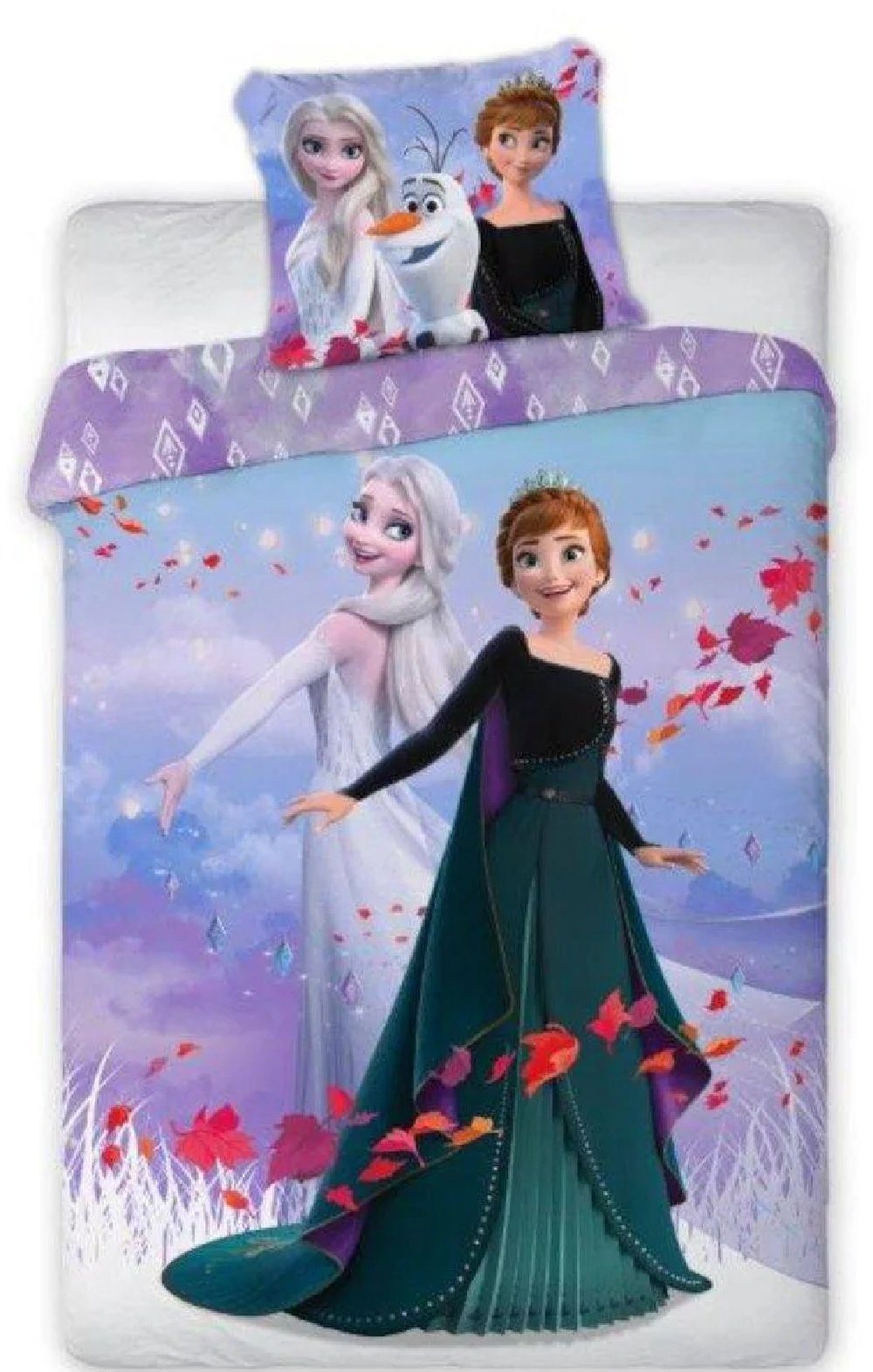 Kinderbettwäsche Die Eiskönigin Anna Elsa - Kinder Bettwäsche Set 140x200  cm Deckenbezug Frozen 742, Disney Frozen, Baumwolle, 2 teilig