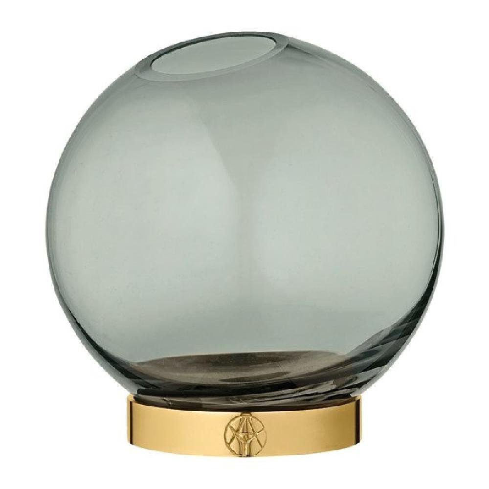 Aytm Dekovase Vase Globe mit Ständer Forest Grün Gold (10cm)