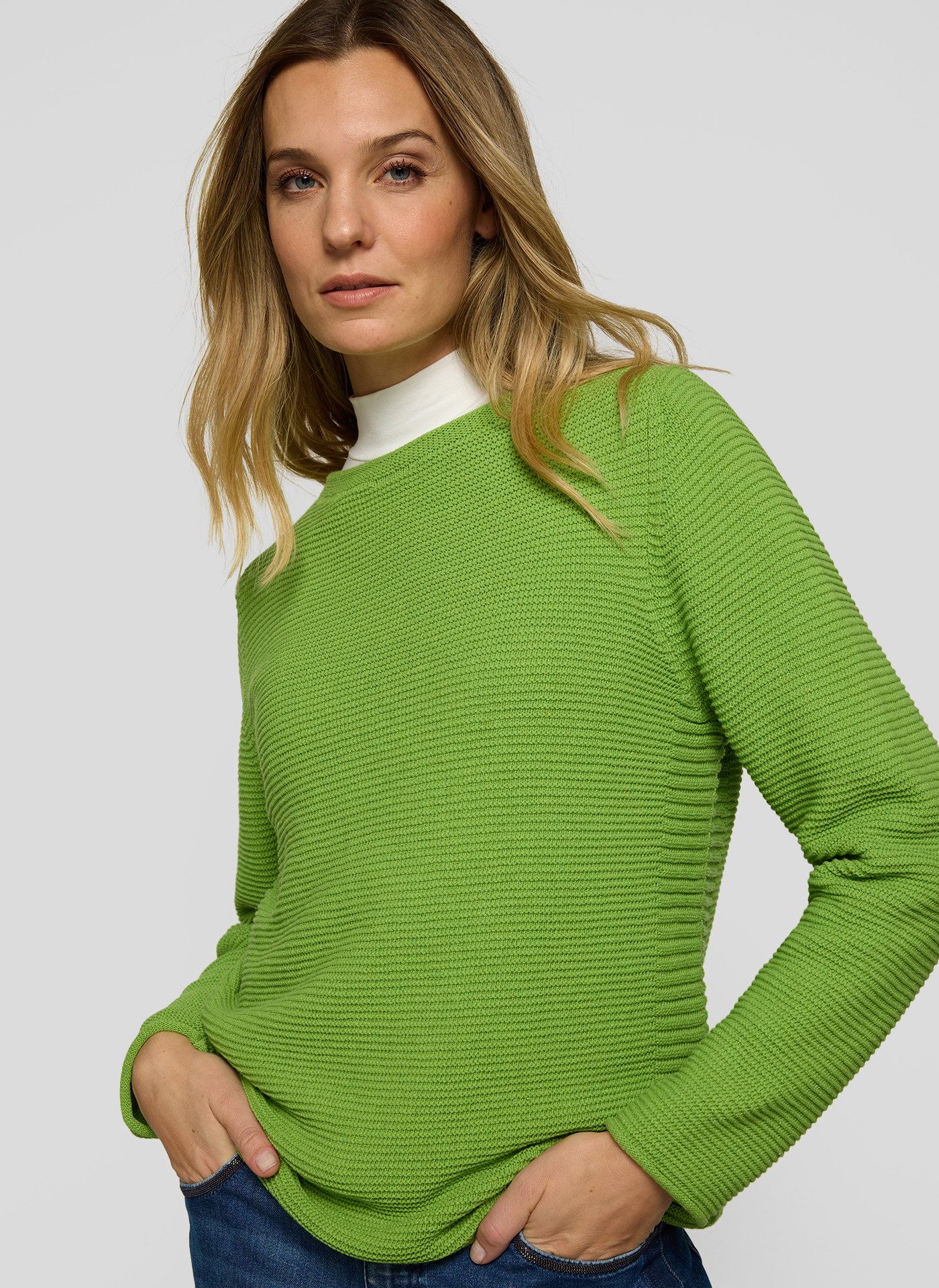 Rabe Strickpullover in Streifen-Ripp-Optik