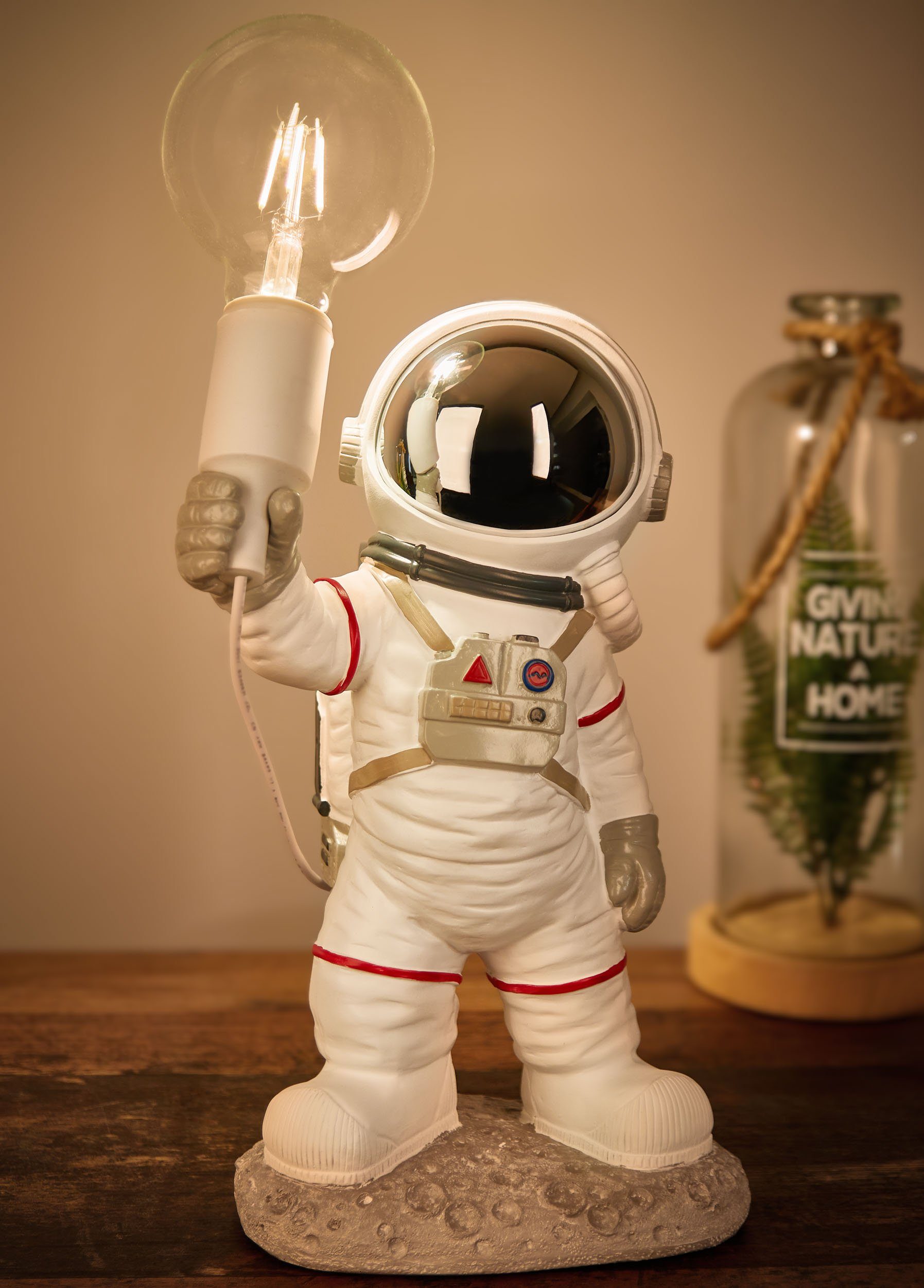 BRUBAKER Nachttischlampe Astronauten Tischlampe - 40 cm Weltraum Nachttisch günstig online kaufen