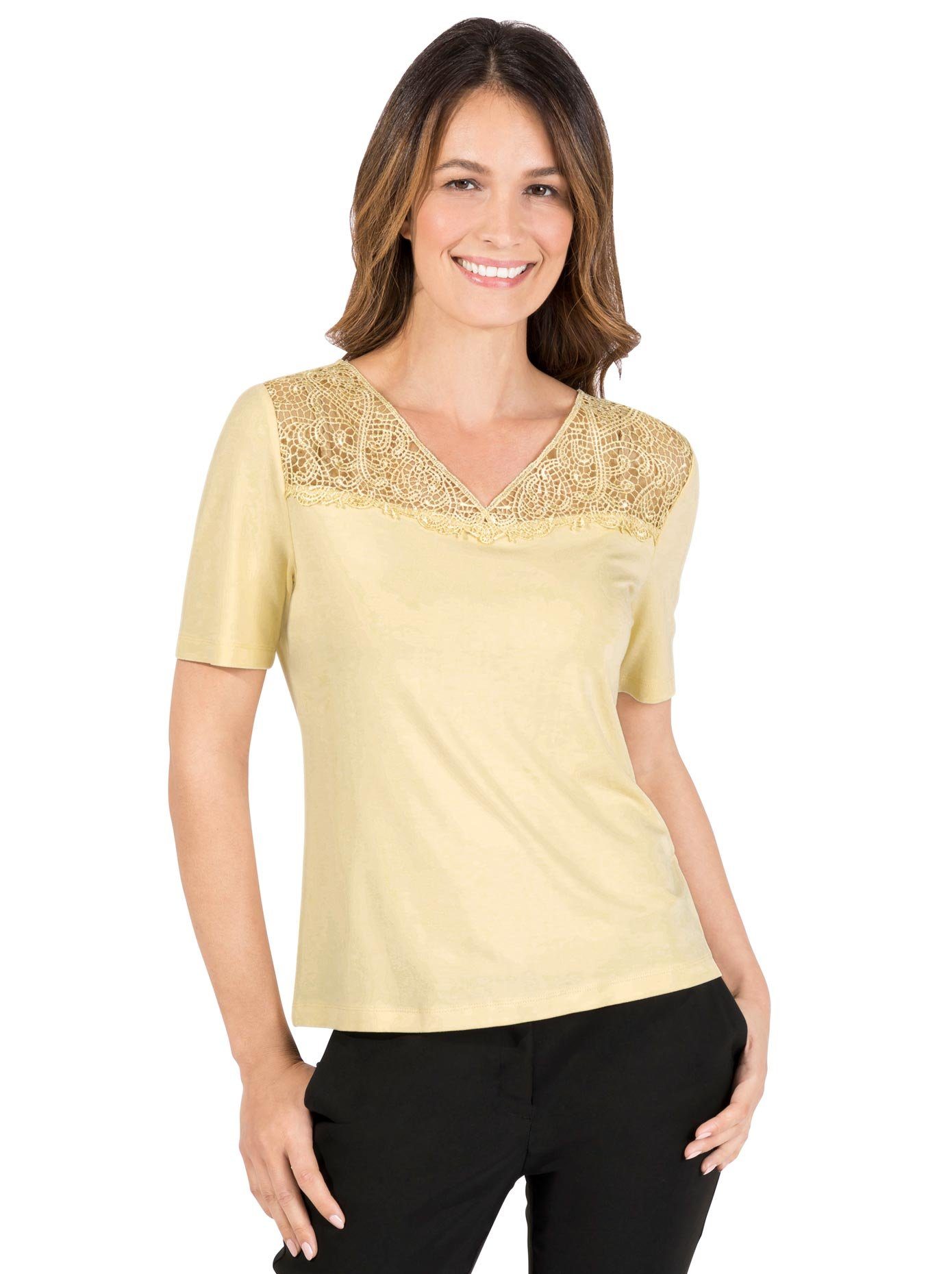 Damen Shirts Lady Spitzenshirt Shirt (1-tlg)