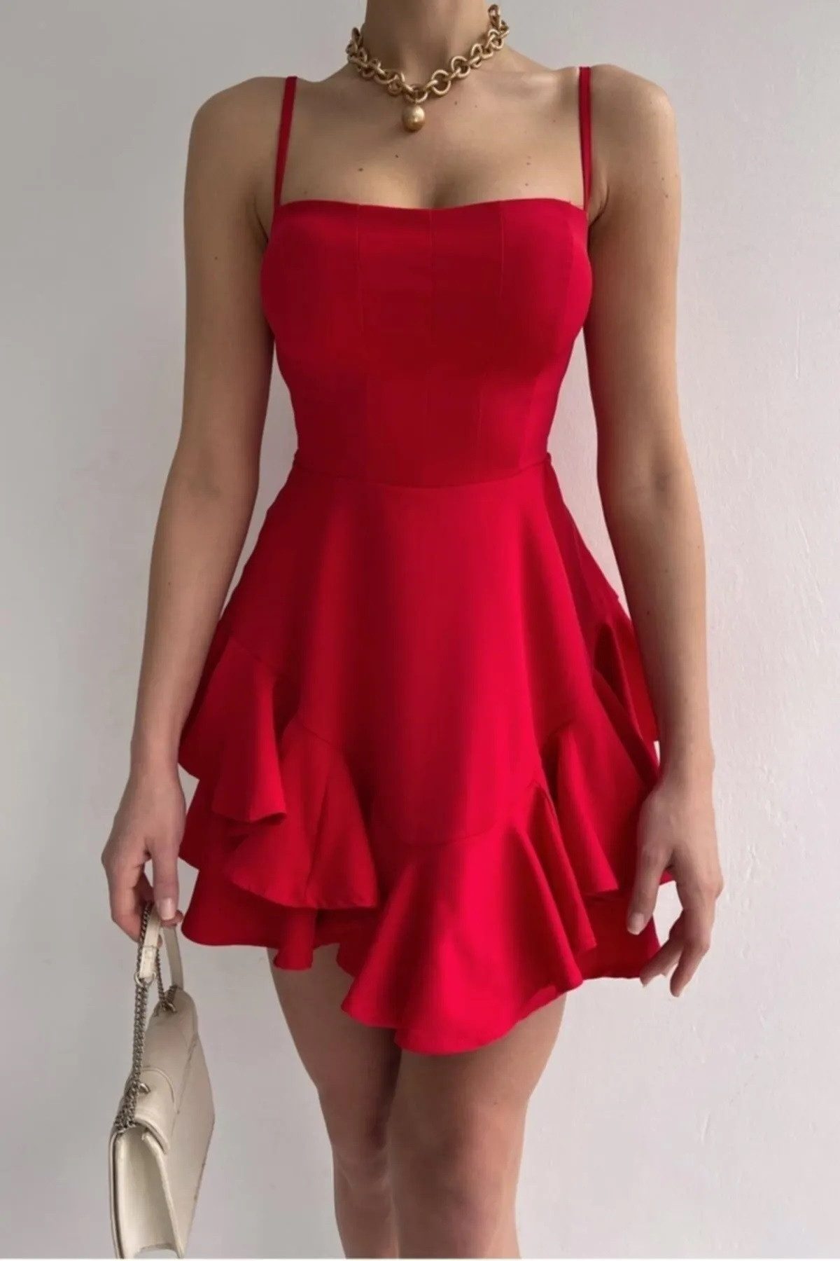 WOMAN VISION Minikleid Kleid mit dünnen Trägern