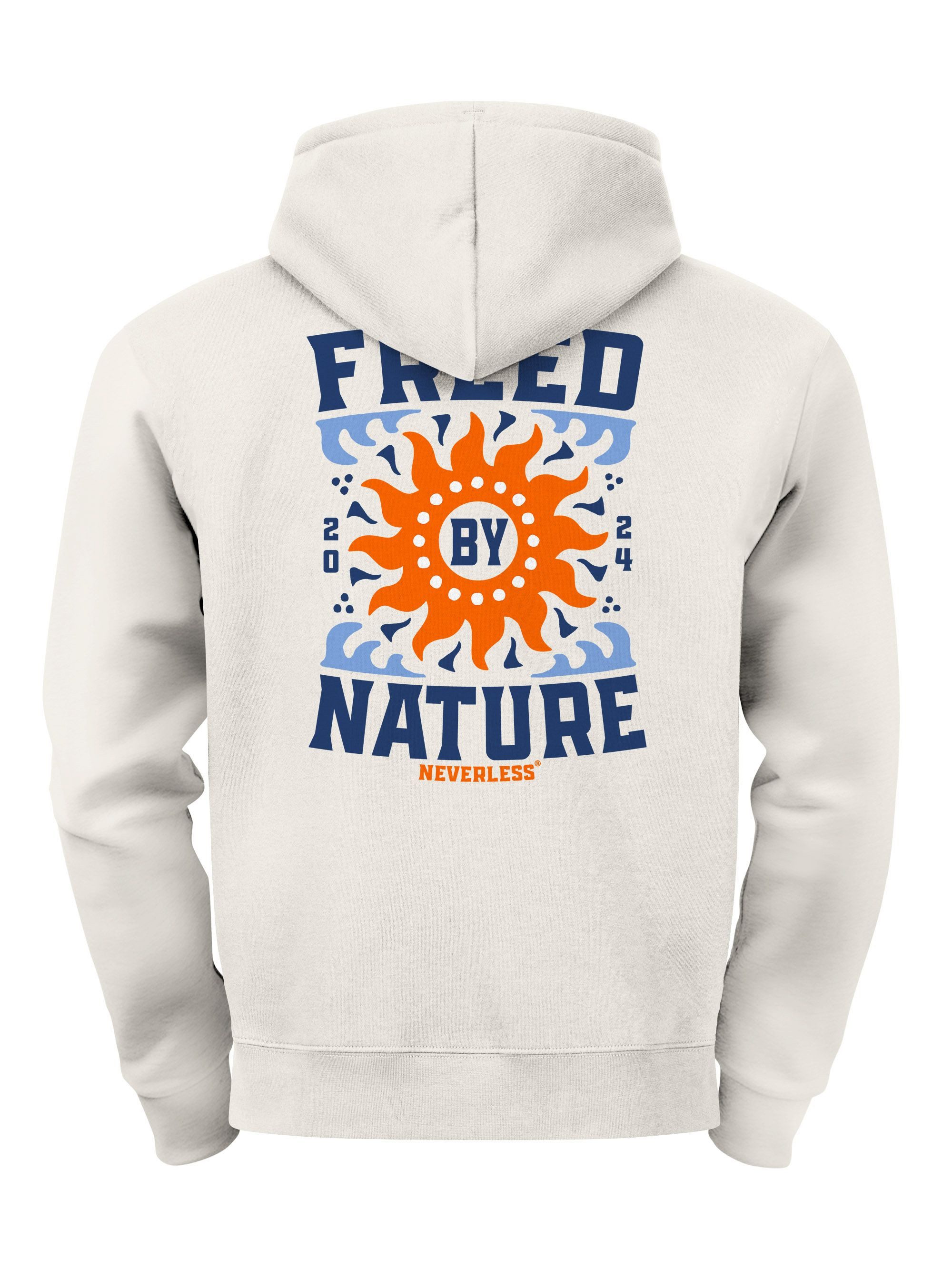Hoodie Herren Hoodie Backprint Freed by Nature, Kapuzensweatshirt mit Sonne