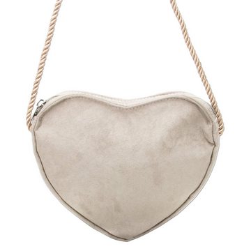 Alpenflüstern Schultertasche Herztasche (taupe-grau), - Damen Trachtentasche in Herzform, Schultertasche fürs Dirndl, Herz Handtasche zur Tracht, Dirndltasche
