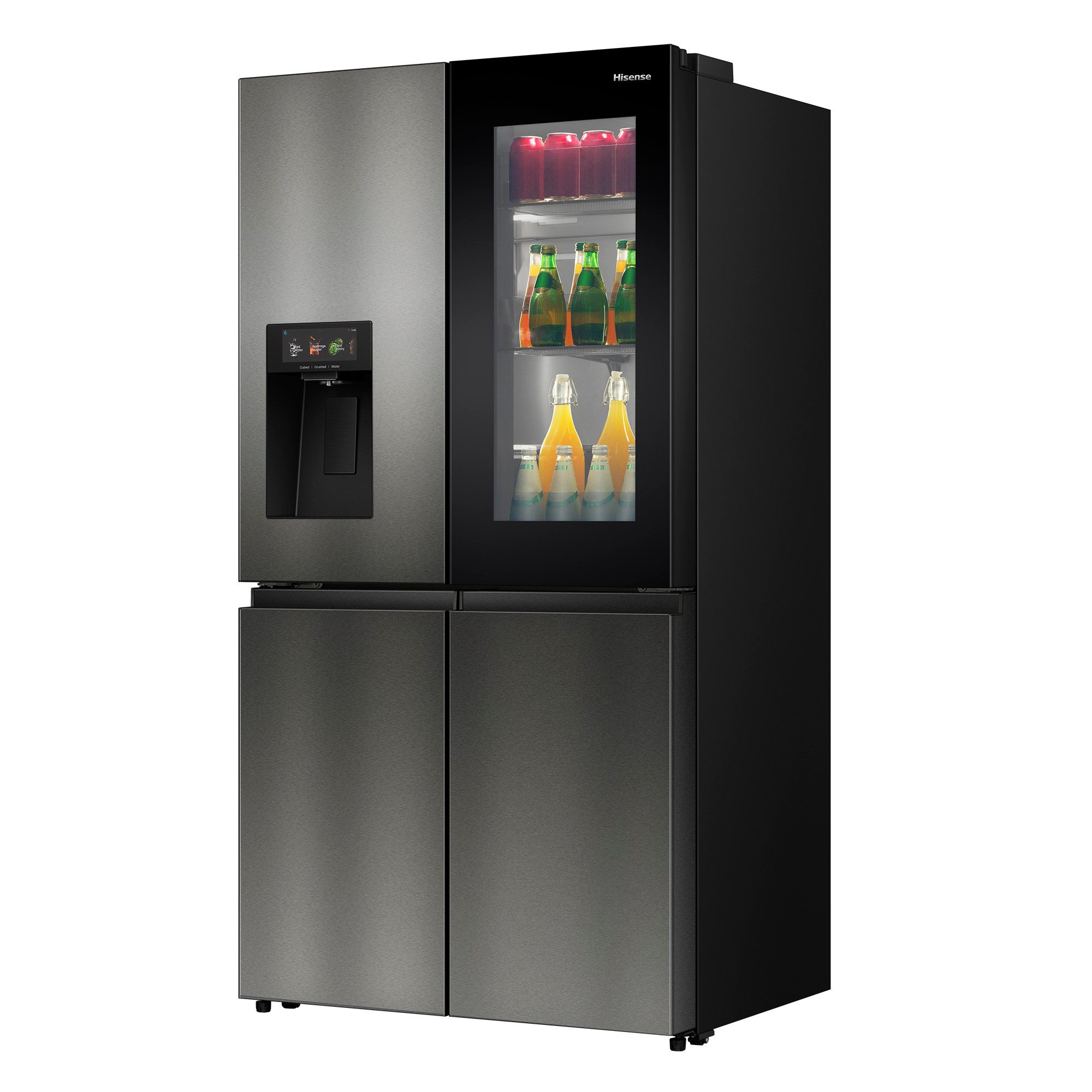 Hisense Multi Door RQ600P7SKE, 179 cm hoch, 91,4 cm breit, PureViewDoor - immer sehen was im Kühlschrank ist