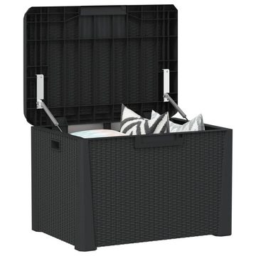 vidaXL Auflagenbox Gartentruhe mit Sitzkissen Anthrazit 125 L Kunststoff Polypropylen Abs