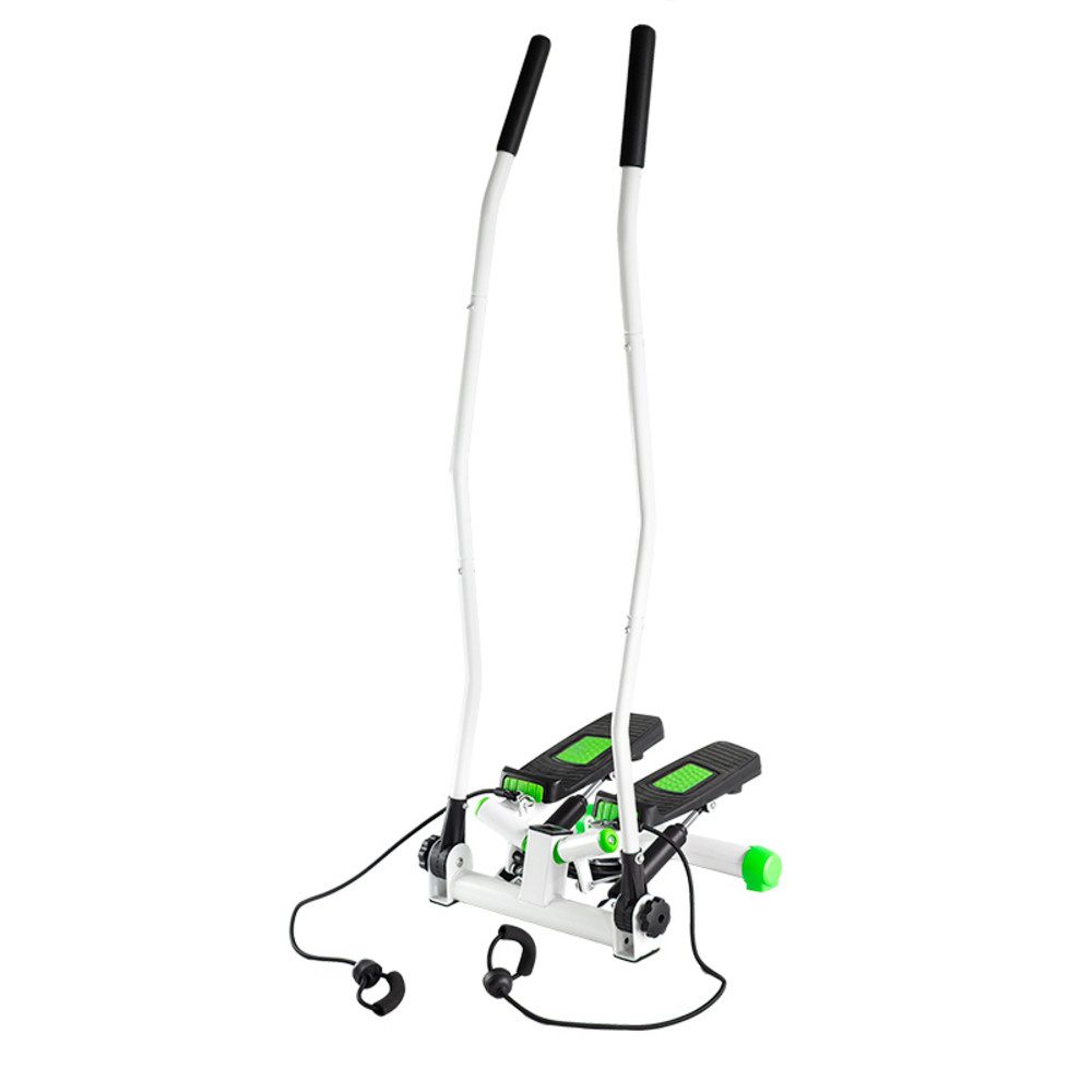 HMS Mini-Stepper S3085 Side-Stepper Cardiogerät (1-tlg., bewegliche Hebelarme), Bewegliche Arme und Expander binden Oberkörpermuskulatur aktiv ein