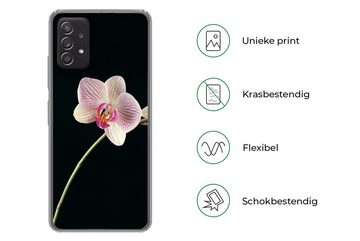 MuchoWow Handyhülle Orchidee - Blumen - Schwarz - Rosa - Knöpfe, Phone Case, Handyhülle Samsung Galaxy A53, Silikon, Schutzhülle