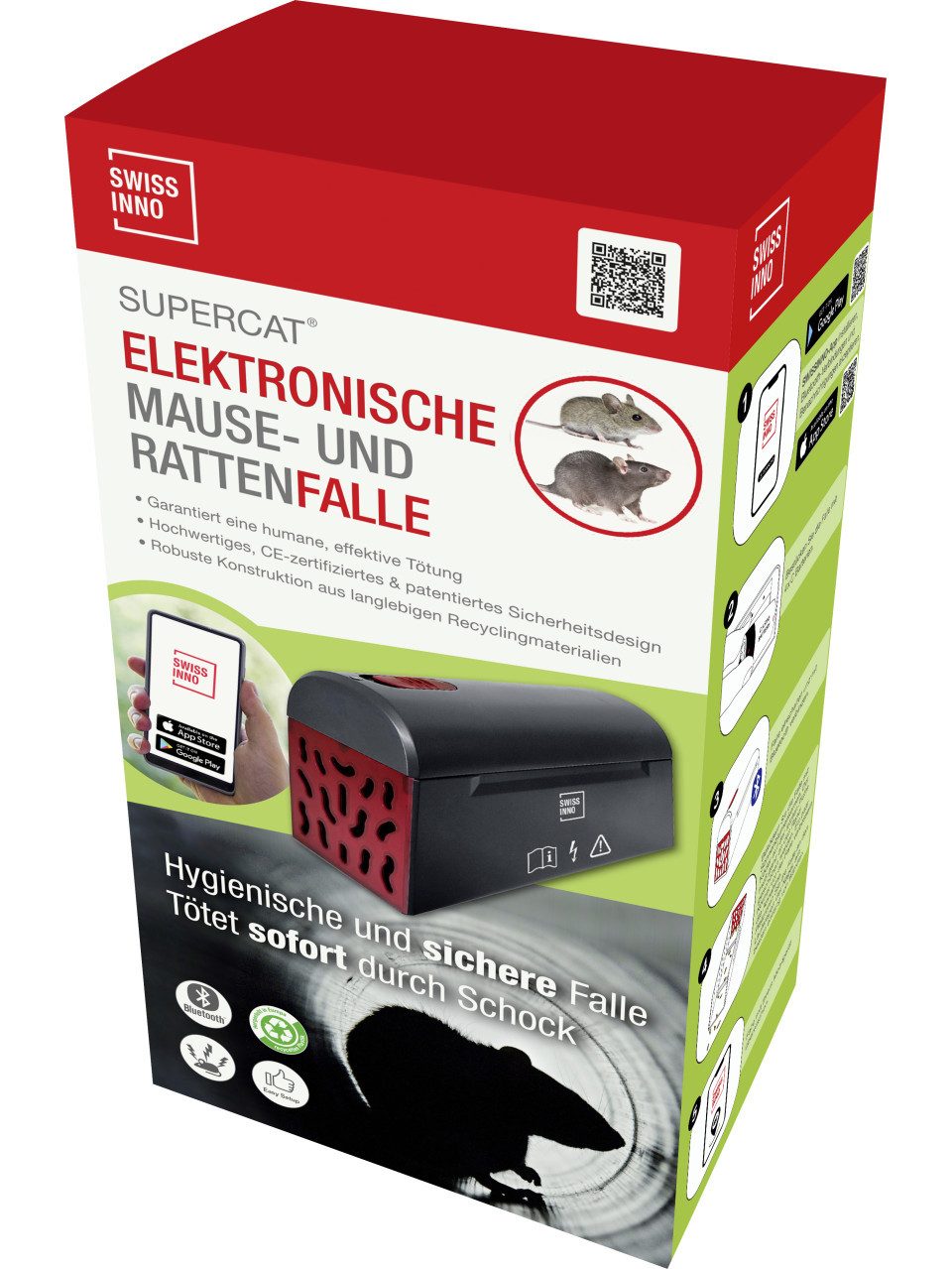 Swissinno Schlagfalle Elektronische Maus- und Rattenfalle SuperCat