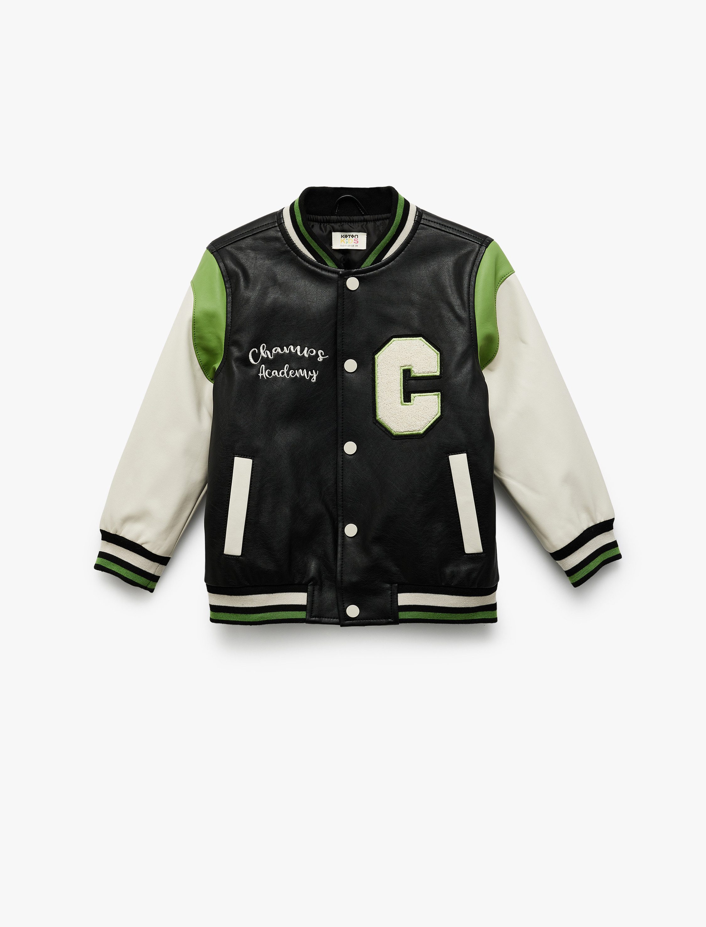 Koton Lederimitatjacke Koton Lederlook College Jacke Applikationen