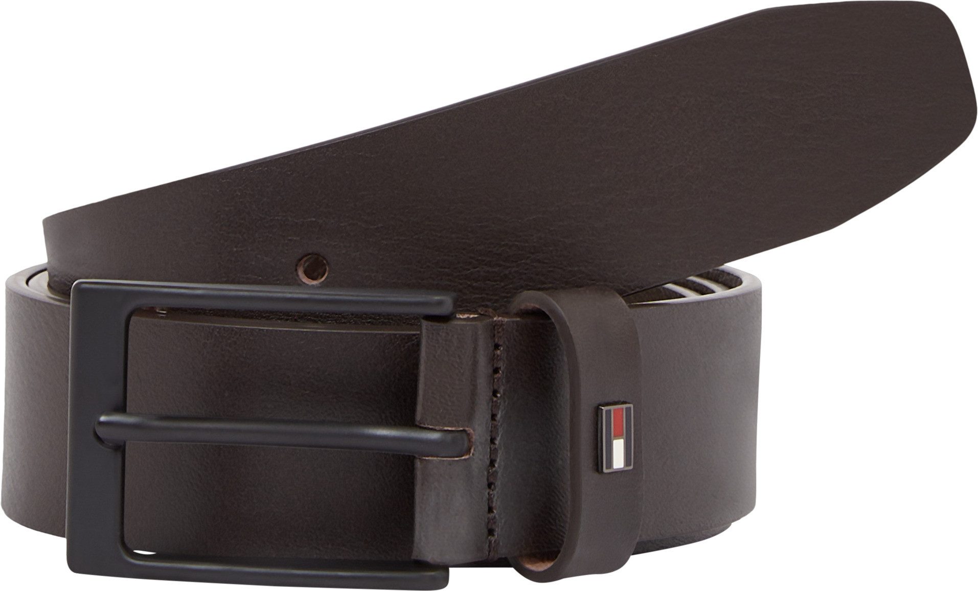 Tommy Hilfiger Ledergürtel LAYTON 3.5 cm breit Metallpatch, Einfachdornschließe – Bild 4 von 5