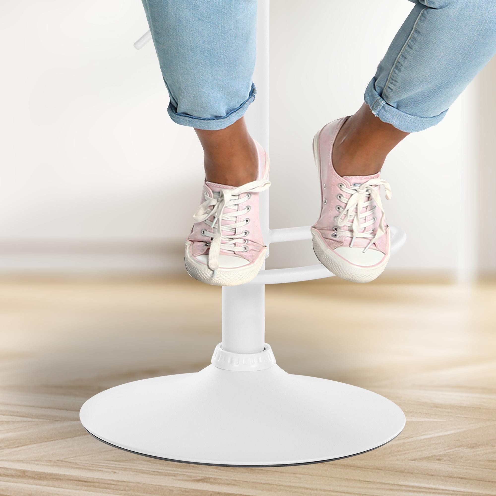 CLP Barhocker Solon, Samt- oder Stoffbezug, weißes Metall